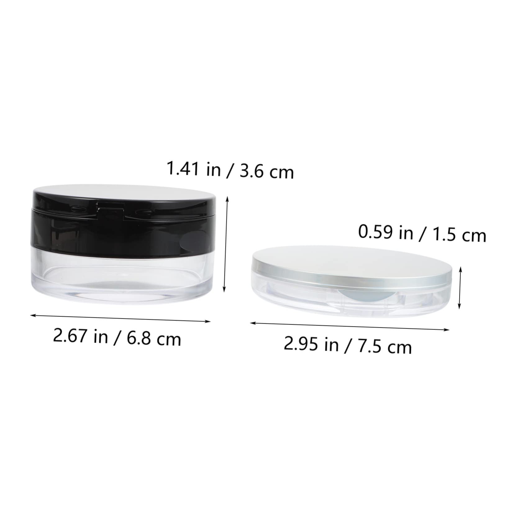 LALAFINA Loose Powder Puff Box with Mirror - Portable Anti-Leakage Makeup Powder Container (2 Sets) - Perfect for Travel & Everyday Touch-Ups
