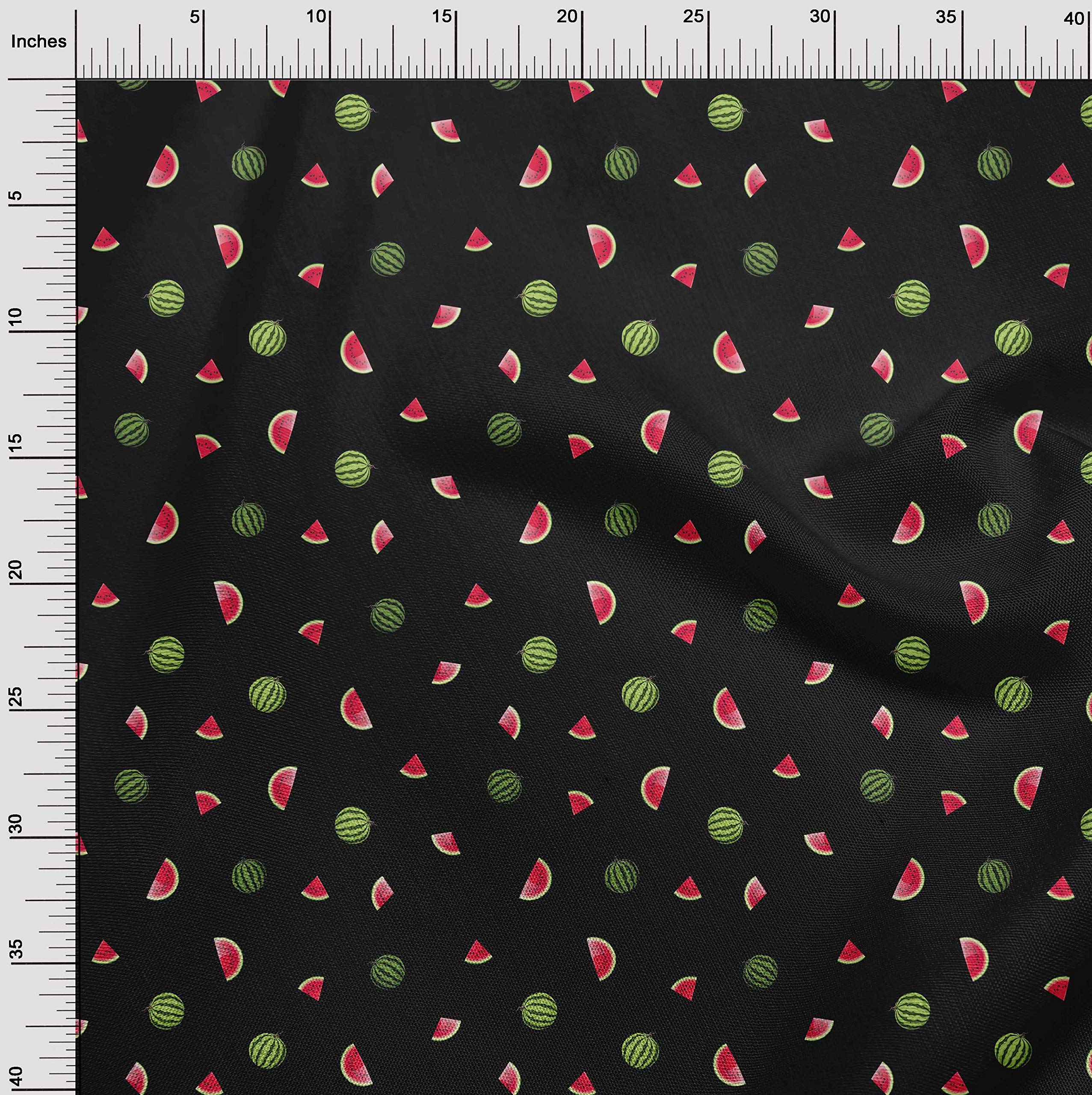 oneOone Cotton Flex Fabric - Watermelon Fruit Print Sewing Material 40 Inch Wide - Perfect for DIY Crafts, Quilting, and Summer Fashion Projects