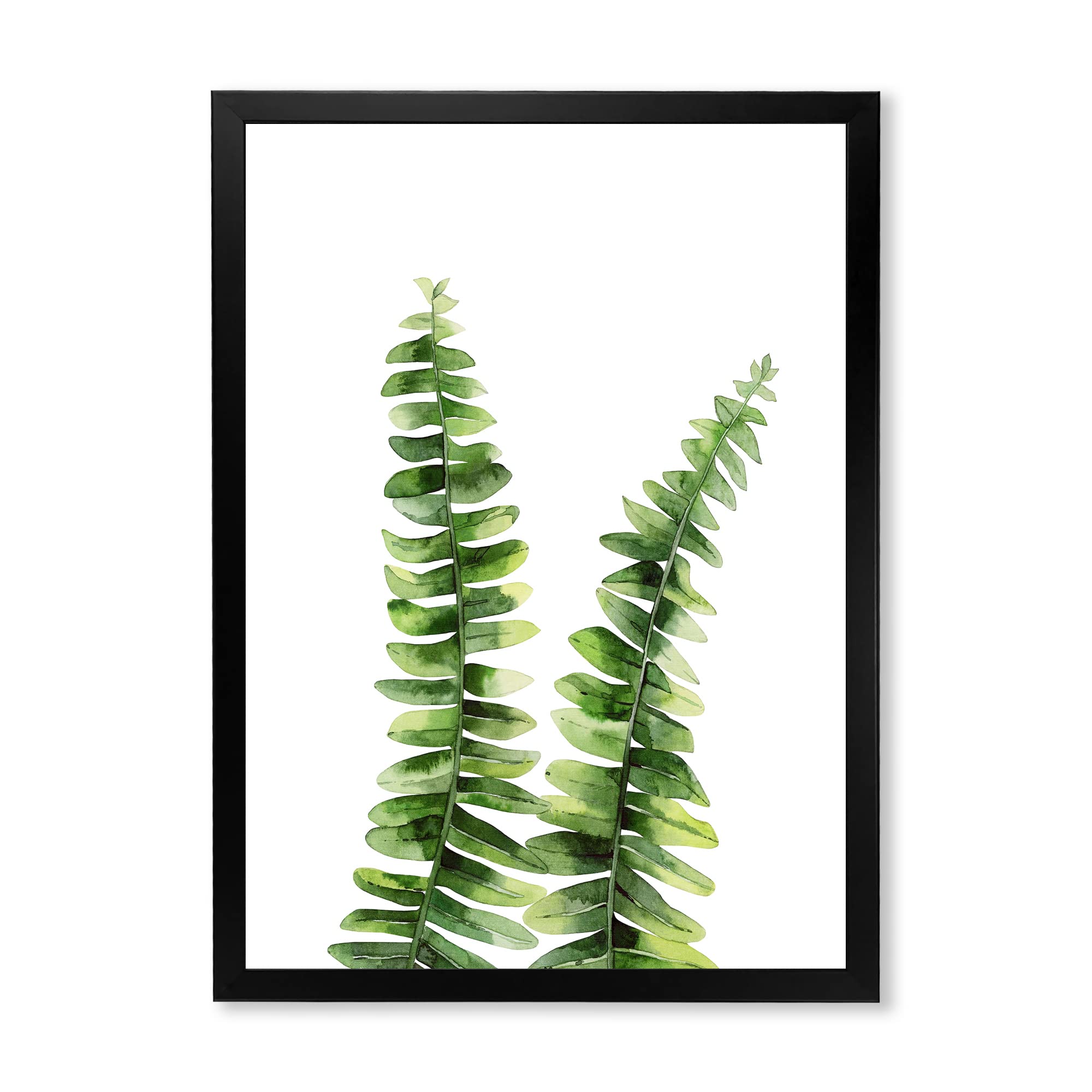 Tropical Fern Plant Wall Art - Green Botanical Detail Framed Print for Home & Office Decor | Perfect for Living Room, Bedroom, or Office Spaces