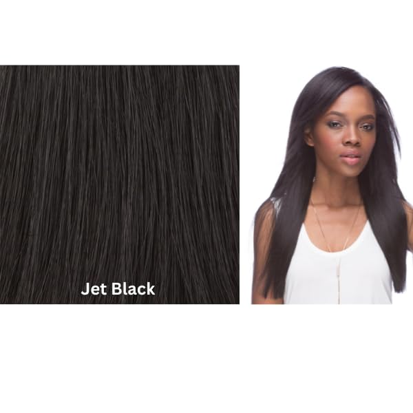 EURONEXT Clip-in Hair Extensions 14 Inches - 100% Remy Human Hair for Straight & Curly Styles (Black) | Perfect for Daily Wear, Parties & Special Occasions