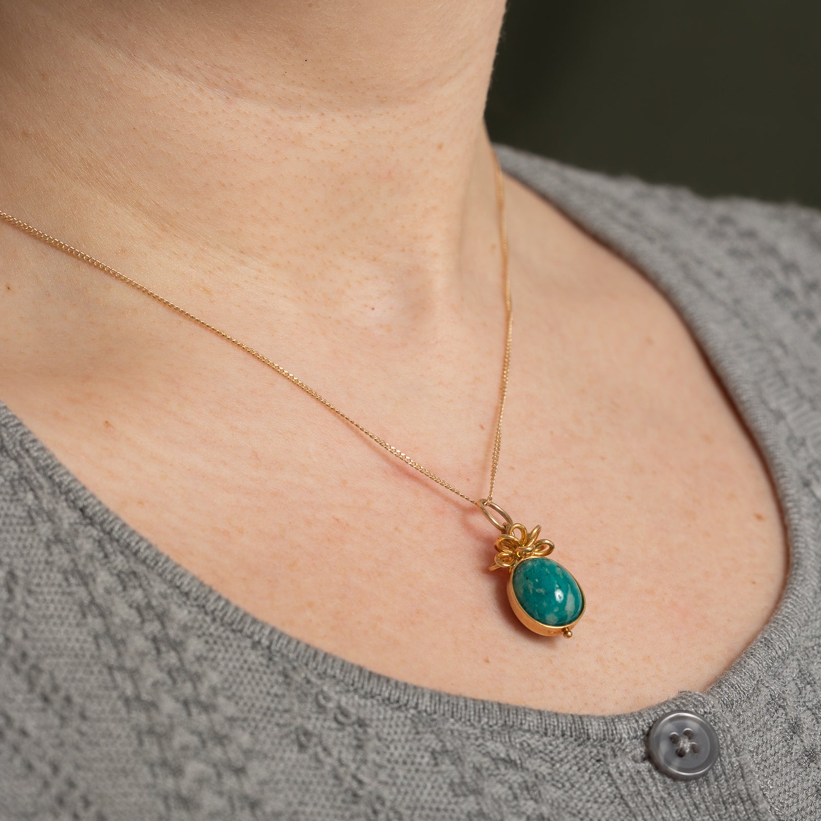 Cavelti Natural Amazonite Egg Charm - 14.00ct Genuine Gemstone Pendant for Jewelry Making & Spiritual Healing | Perfect for Necklaces, Bracelets & Meditation Gifts