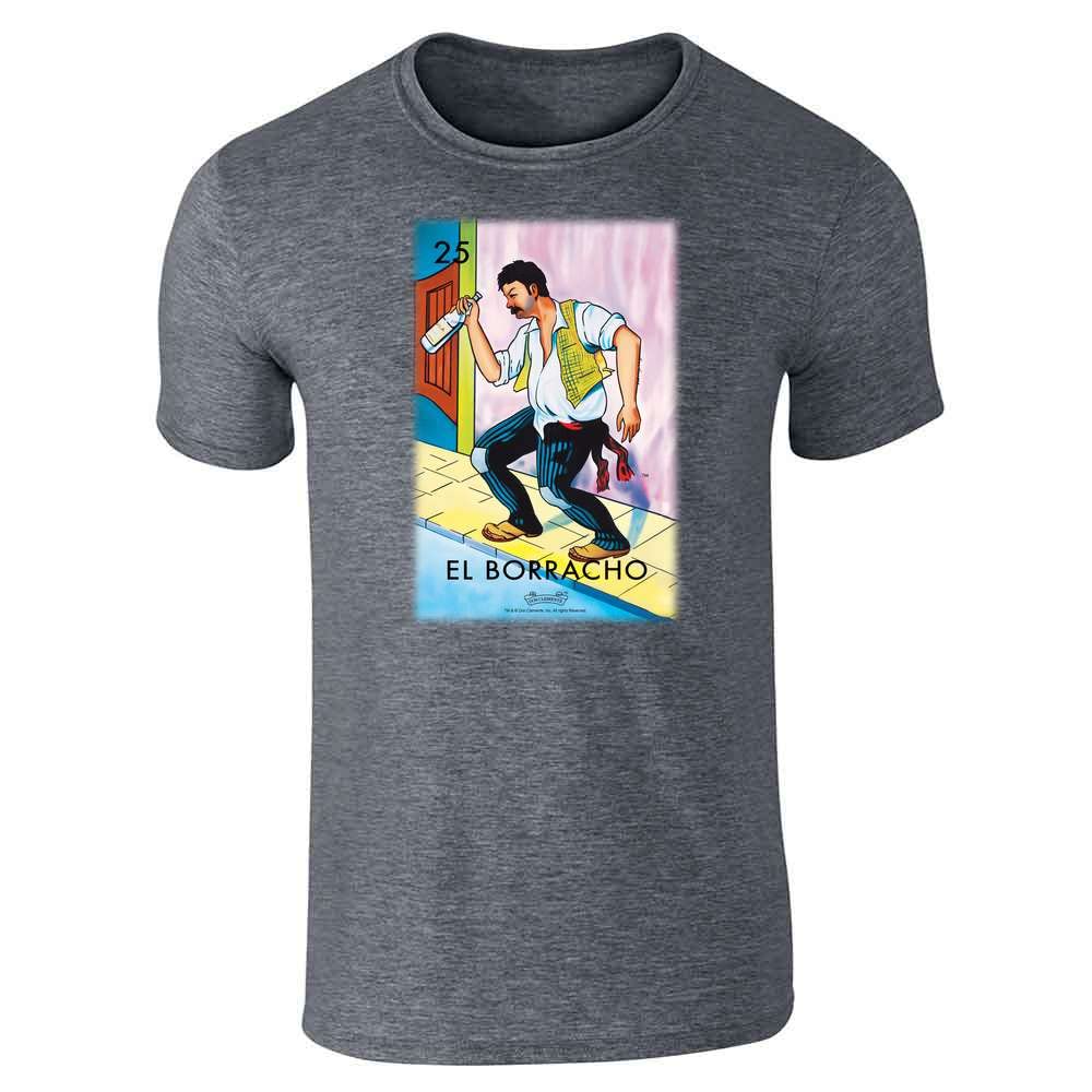 Pop Threads El Borracho Drunk Loteria Card Mexican Graphic T-Shirt for Men - Funny Latino Tee for Parties, Cinco de Mayo & Hispanic Heritage Month Celebrations