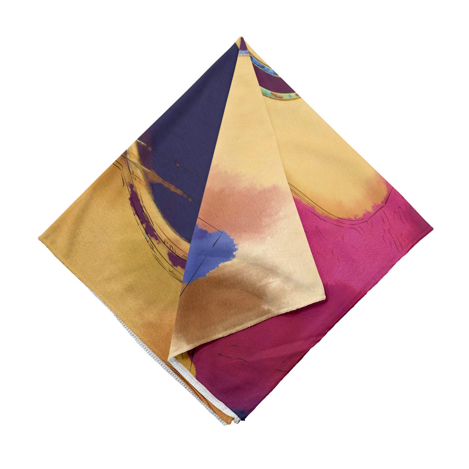 Ambesonne Guitar Bandana - Abstract Strings Retro Design Unisex Head & Neck Scarf for Music Lovers, Outdoor Concerts & Festival Fashion Accessory
