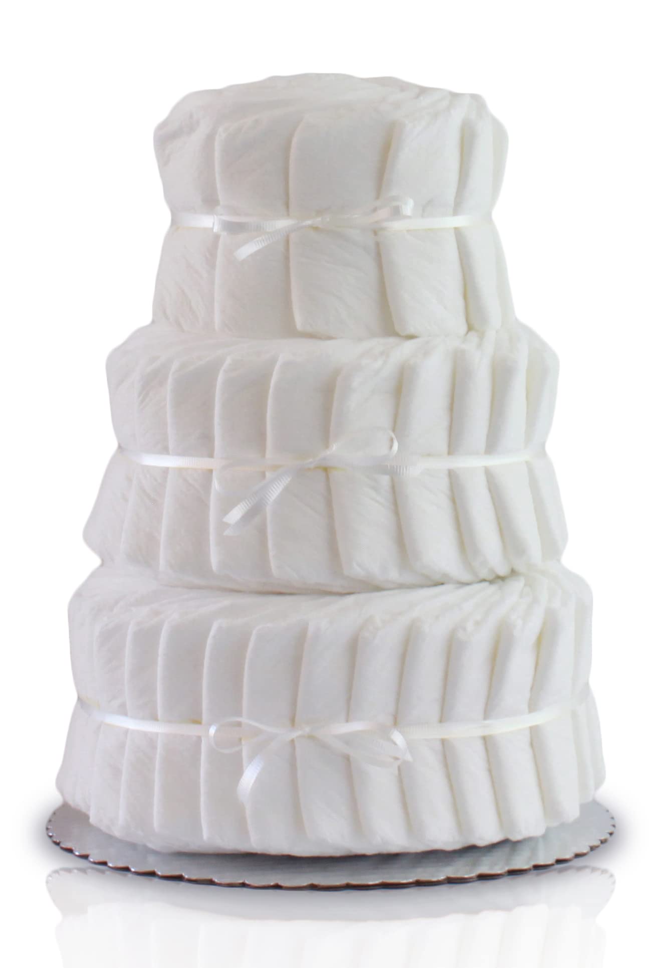 DIY 3-Tier Plain Diaper Cake Kit - 60 Premium Diapers for Baby Showers, Gender Reveals & Nursery Decorations