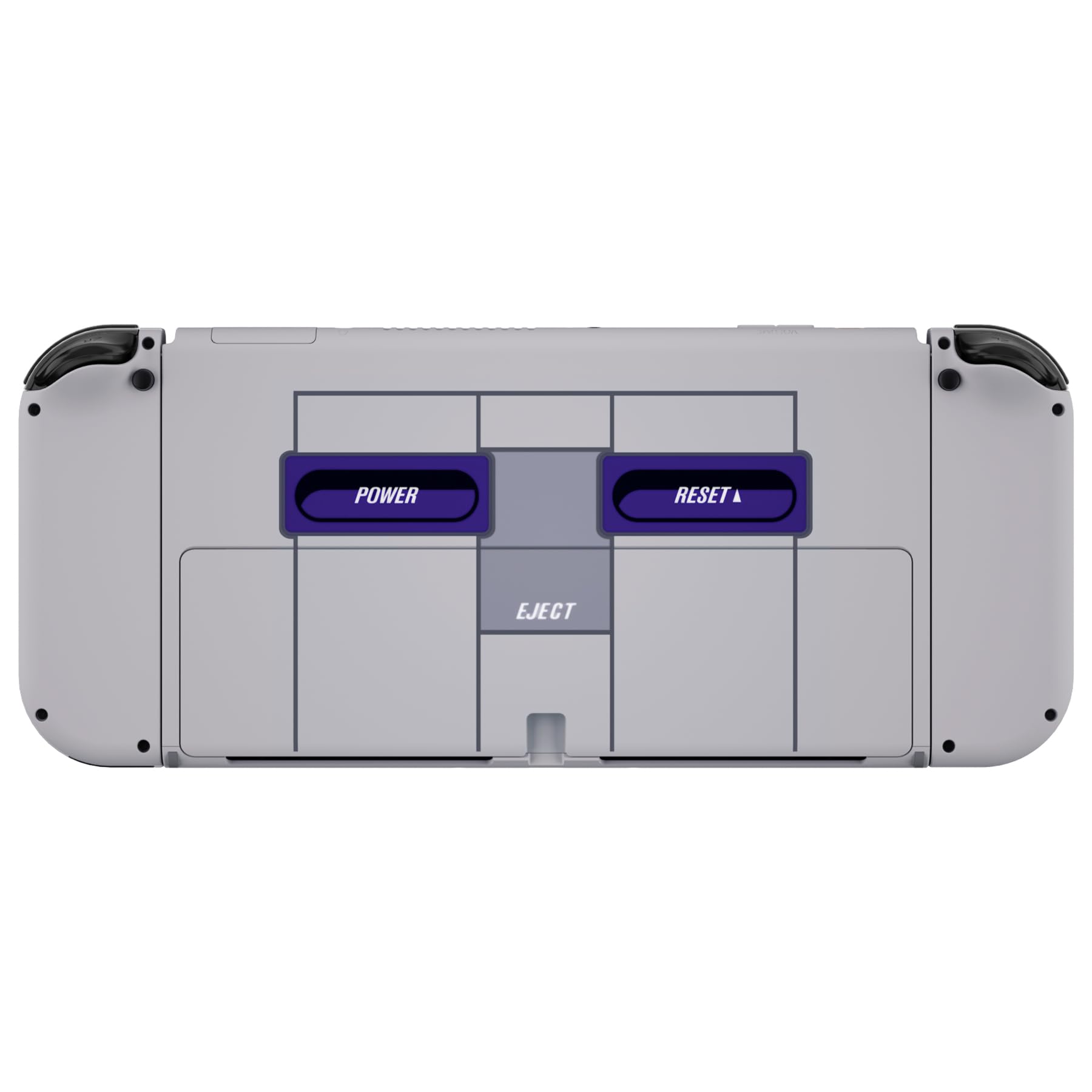 eXtremeRate DIY Full Set Shell Buttons for Nintendo Switch OLED - Soft Touch Replacement Back Plate & Kickstand, Custom Housing for JoyCon Controllers (SNES Style) | Perfect for Gaming Enthusiasts & Console Modders