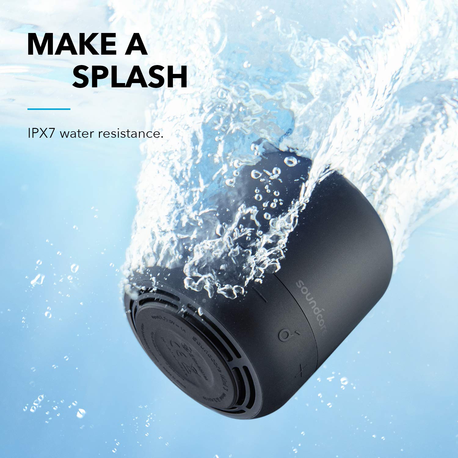 Anker Soundcore Mini 3 Bluetooth Speaker with BassUp & PartyCast Technology, IPX7 Waterproof, USB-C Charging, Customizable EQ - Perfect for Outdoor Adventures, Pool Parties & Home Entertainment