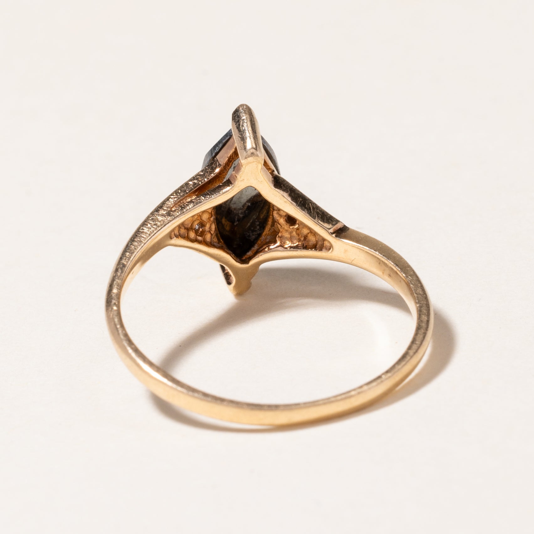Elegant Marquise Cut Hematite & Diamond Ring - 1.09ct Hematite with 0.01ctw Diamonds - Size 6.25 - Perfect for Evening Wear, Anniversary Gifts & Special Occasions