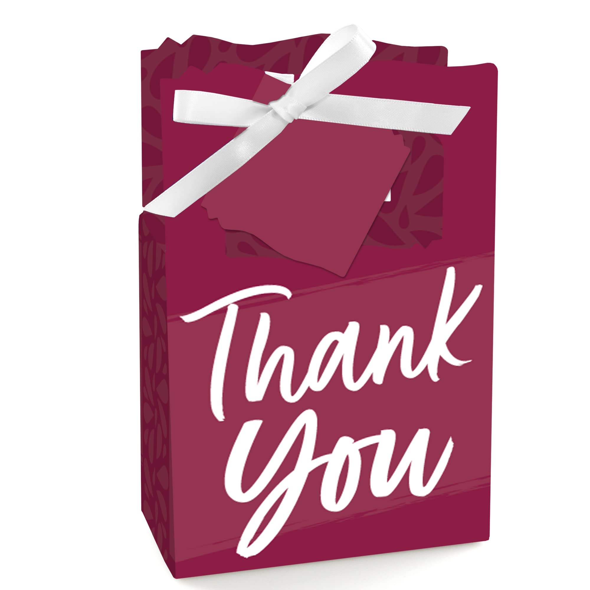 Elegant Burgundy Guest Party Favor Boxes - Set of 12 Simple Wedding Shower Gift Boxes for Bridal Showers, Baby Showers & Special Events