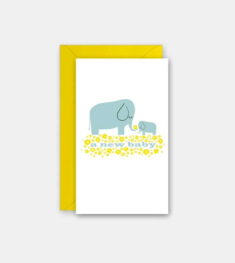 Rock Scissor Paper Mini Baby Elephant Greeting Card - Perfect for Baby Showers, Birth Announcements & Newborn Gifts