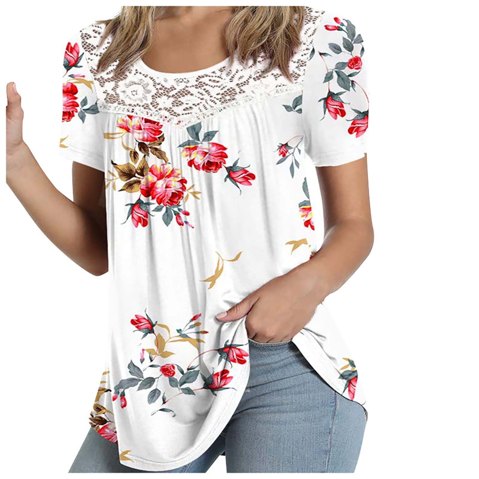 Women's Casual T-Shirt Dress - Flowy Short Sleeve Tunic Top for Everyday Wear | Hide Belly Blouse for Work, Date Night & Summer Outfits