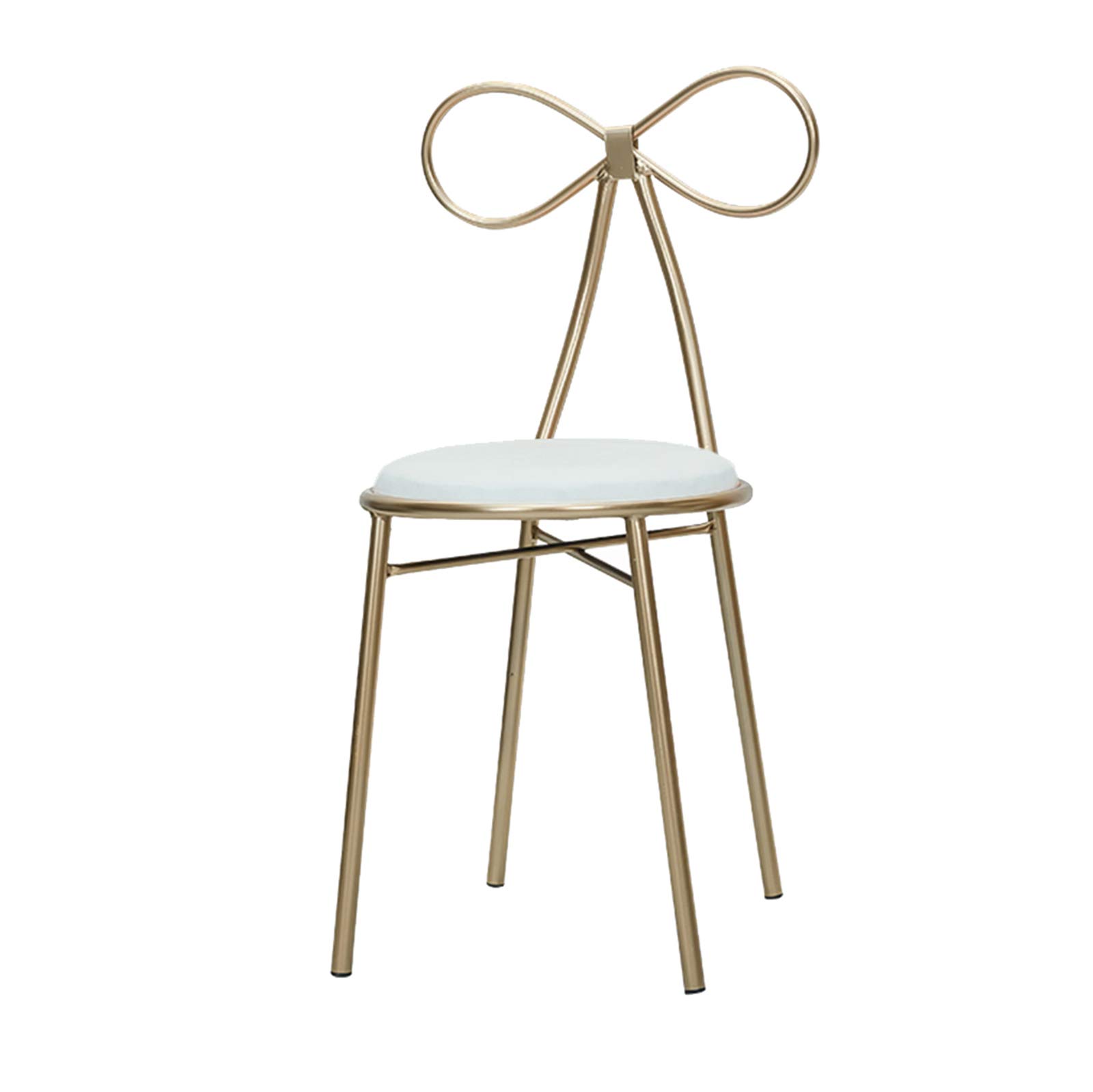 JHSLXD Creative Vanity Makeup Chair with Backrest - Elegant Bow Tie Design, Gold Finish for Bedroom, Dressing Table & Beauty Salon - Perfect as Nail Stool, Dining Chair & Home Decor Furniture