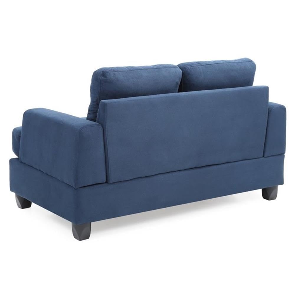 Glory Furniture Sandridge Microsuede Loveseat in Navy Blue - Comfortable Small Sofa for Living Room, Apartment & Office - Perfect for Relaxing, Entertaining & Small Spaces