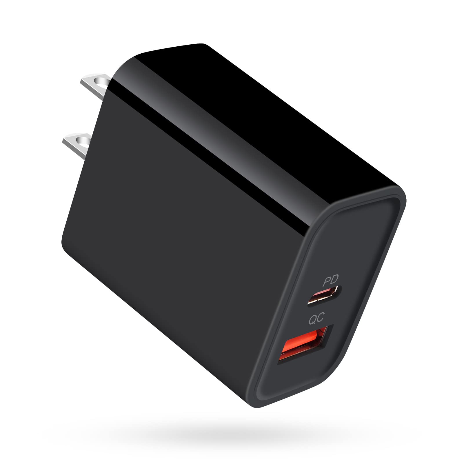 20W Dual Port USB C Fast Charger Block - PD Wall Charger for iPhone 15/14/13/12/11 & Samsung Galaxy S23/S22/S21/S20 - Compact Power Adapter for Travel, Home & Office Use