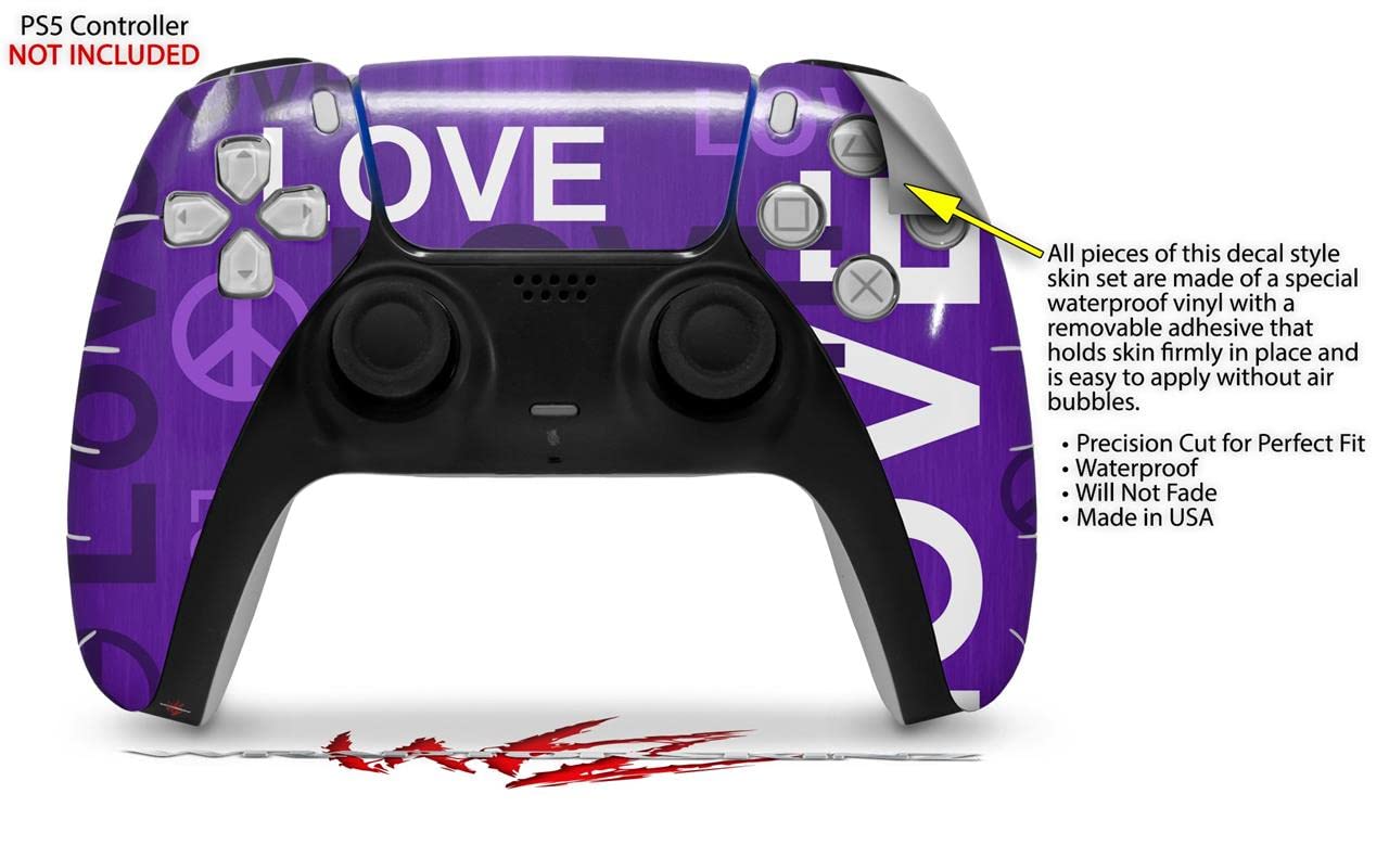 Sony PS5 DualSense Skin Wrap - Love & Peace Purple for Gaming Protection