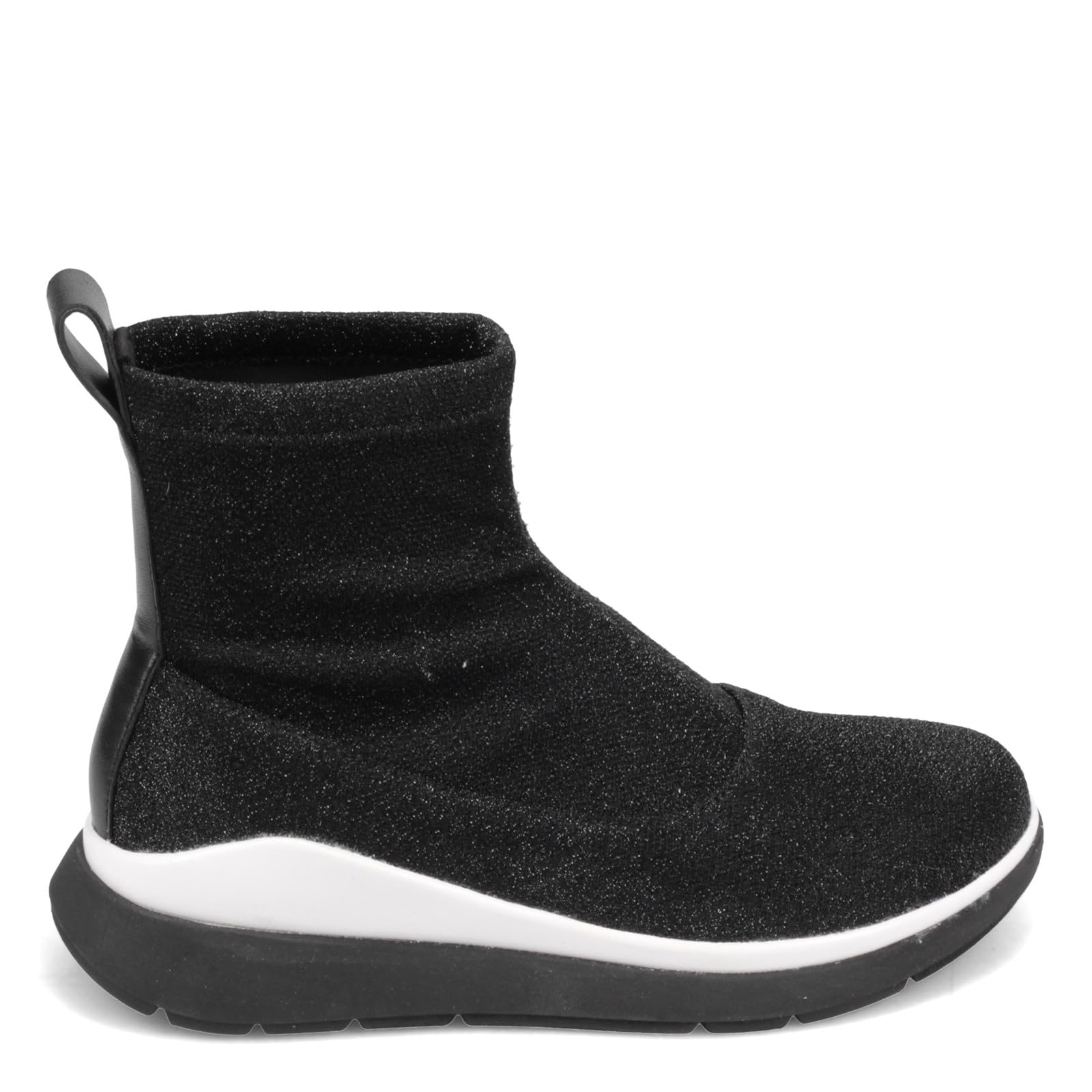FitFlop Women's Loosh Luxe Lurex Knit High Top Sneakers - All Black - US Size 6 | Comfortable Fashion Sneakers for Casual Wear, Work & Everyday Outfits