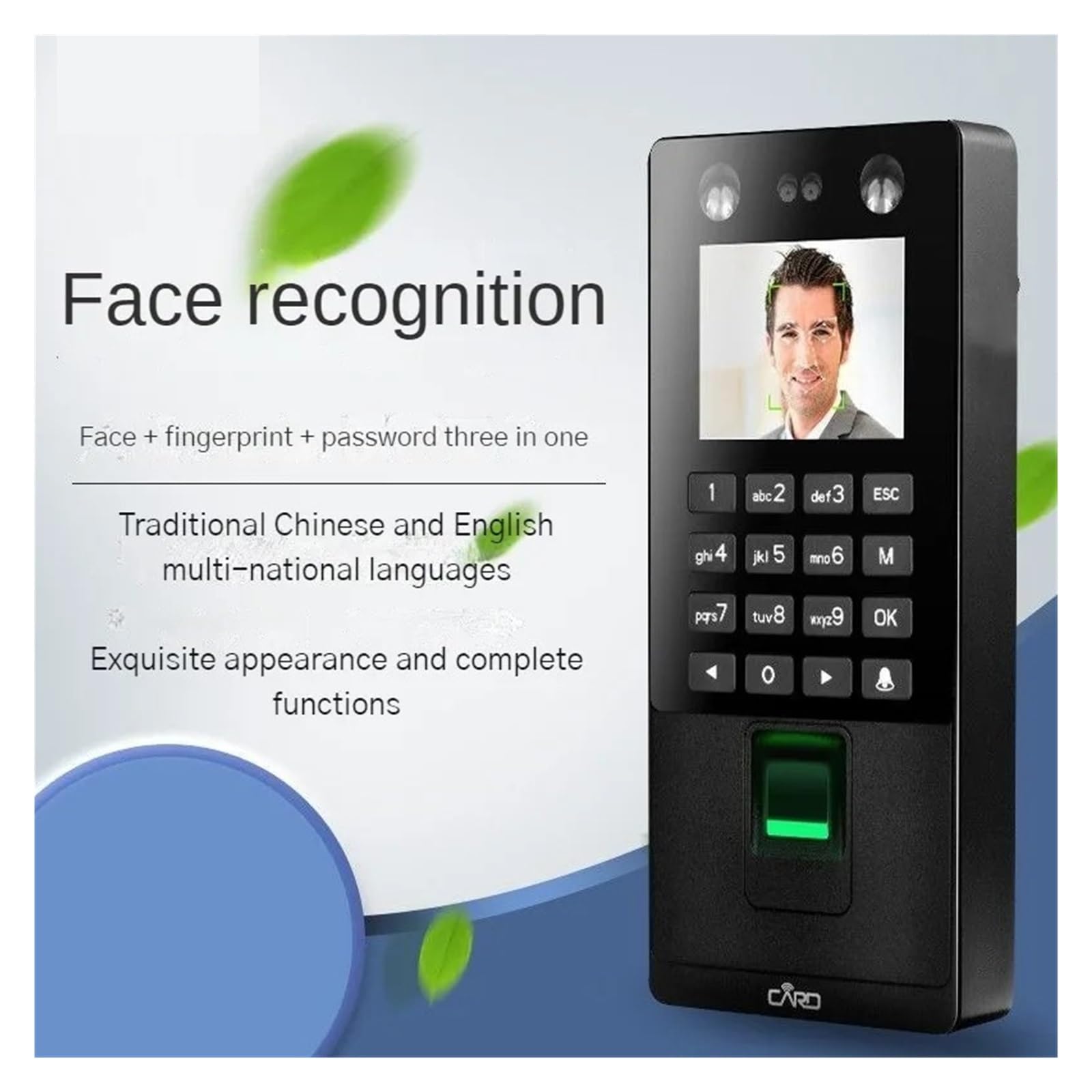 X112 Biometric Time Clock - Face Recognition & Fingerprint Attendance System with Card Swipe for Office & Workplace Security | Perfect for Employee Time Tracking & Access Control