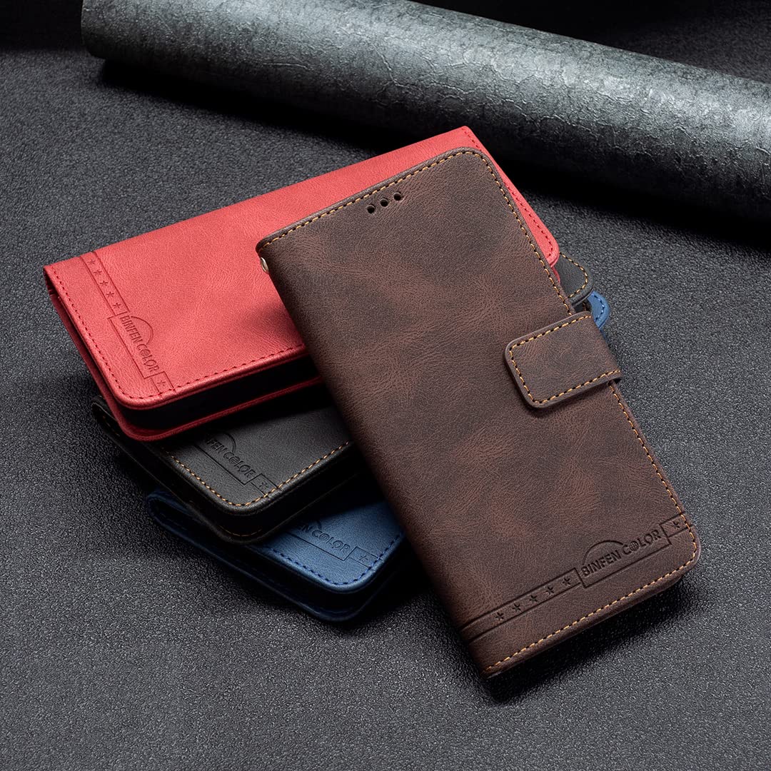 Premium Leather Wallet Case for Samsung Galaxy S10 Plus with Card Holder, Kickstand & Magnetic Clasp - Coffee Brown | Perfect for Business, Travel & Everyday Protection