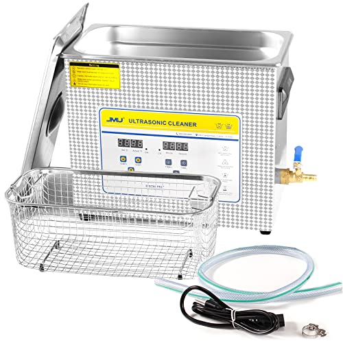 JMU 6.5L Professional Ultrasonic Cleaner with Heater & Timer - Dual Circuit Protection for Jewelry, Glasses, Dentures & Small Parts Cleaning