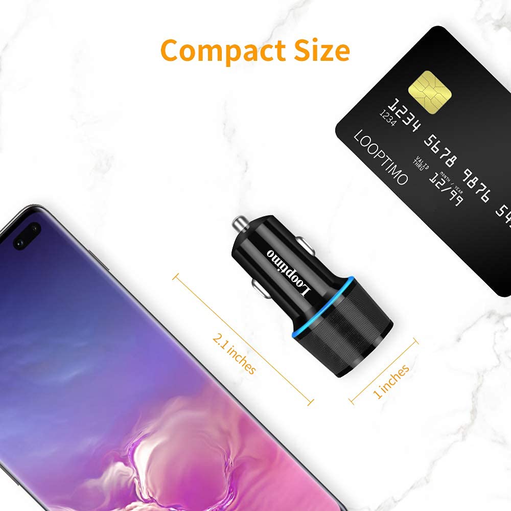 Looptimo 48W USB C Car Charger with PD & QC 3.0 - Fast Charging for Google Pixel 9/9 Pro XL/8/8 Pro/7/7 Pro/6/6a/6 Pro/5a/5/4/4 XL - Includes 3.3Ft Type C Cable - Perfect for Road Trips & Daily Commutes