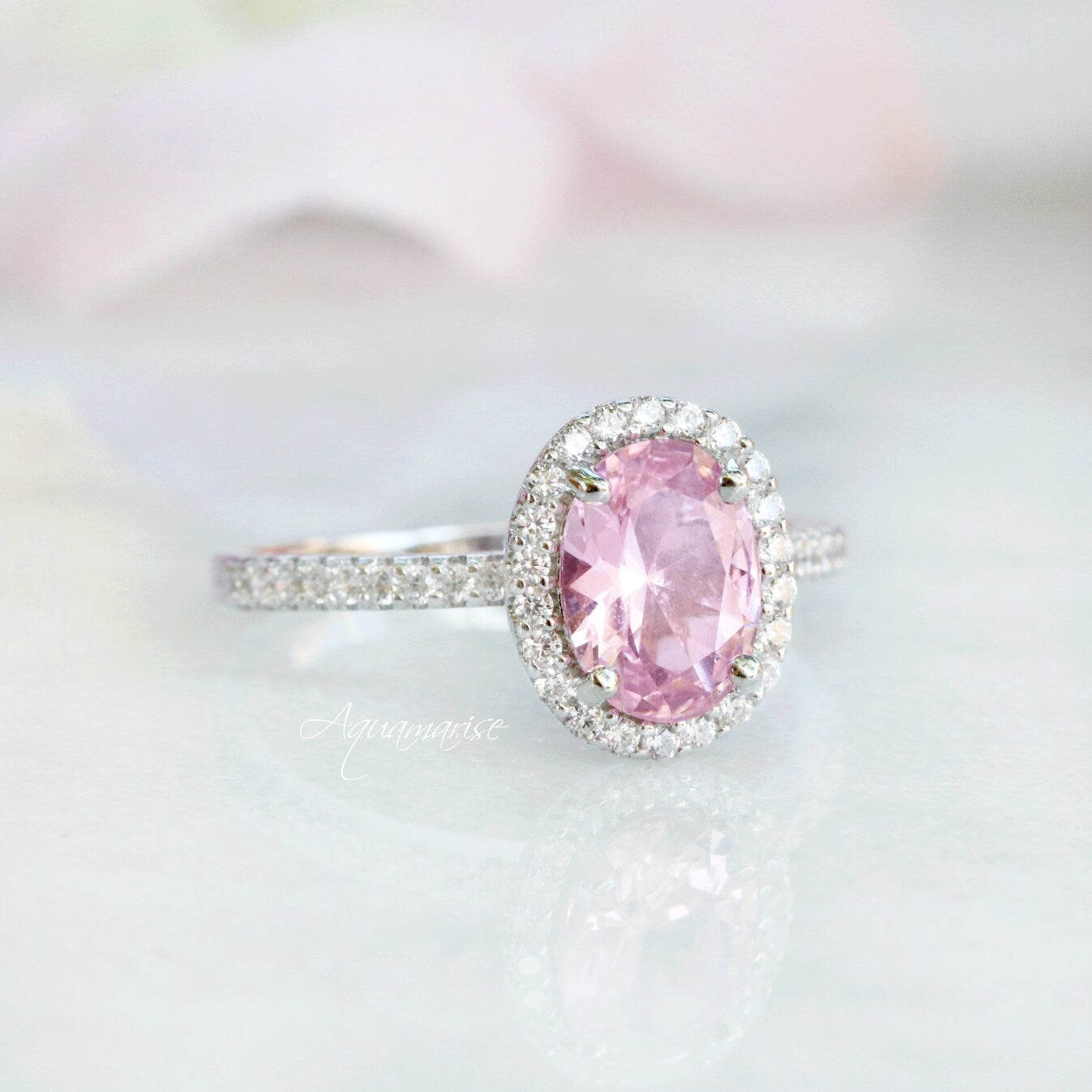 Pink Tourmaline Sterling Silver Ring - Elegant Iris Oval Gemstone Jewelry for Women | Perfect for Engagement, Anniversary & Special Occasions
