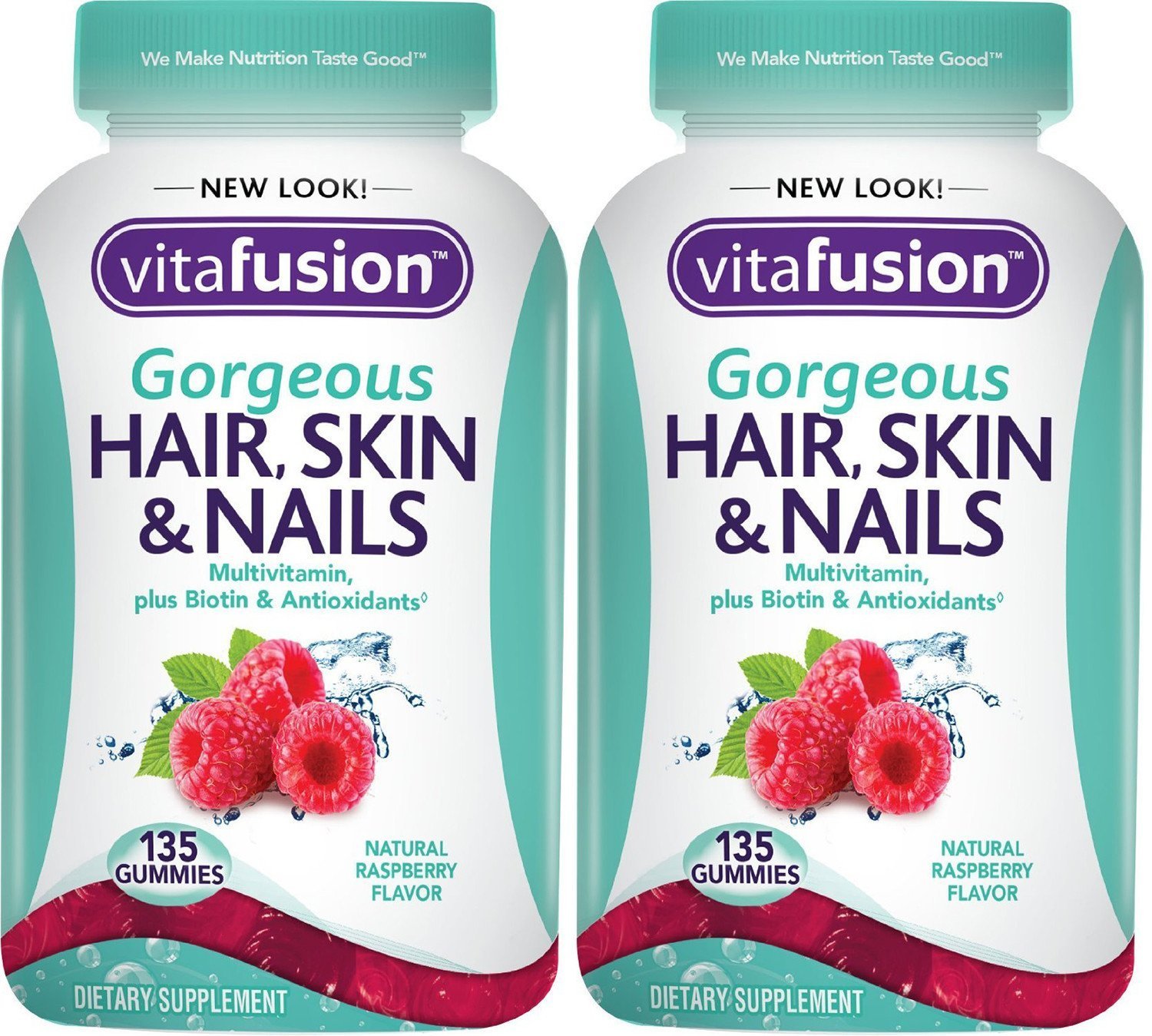 Best Hair, Skin & Nails Gummy Vitamins - 135 Count (2 Bottles) for Women & Men - Biotin Collagen Supplement for Healthy Hair Growth, Glowing Skin & Strong Nails - Perfect for Daily Beauty Routine & Wellness Support