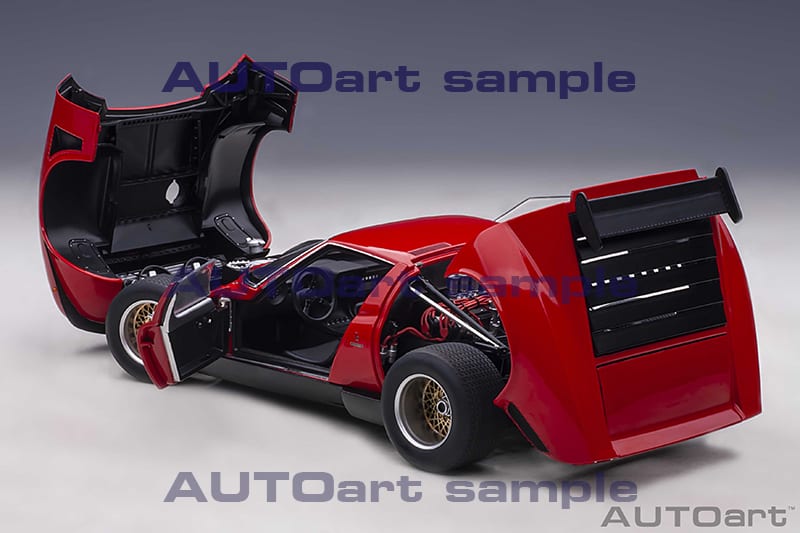 AUTOart 1:18 Scale Lamborghini Miura JOTA SVR Diecast Model Car - Red Collectible Sports Car for Display & Racing Enthusiasts