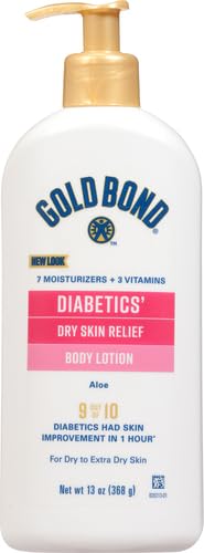 Gold Bond Diabetics' Dry Skin Relief Body Lotion - 13 oz, Aloe-Infused Moisturizer for Soothing Hydration | Ideal for Sensitive Skin & Diabetic Care