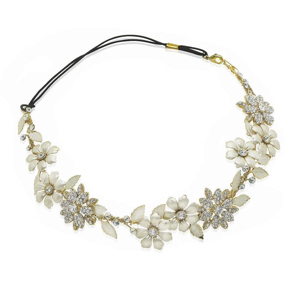 Vintage Gold Floral Headband for Women - Elegant Antique Blossom Hair Accessory for Weddings, Parties & Special Occasions