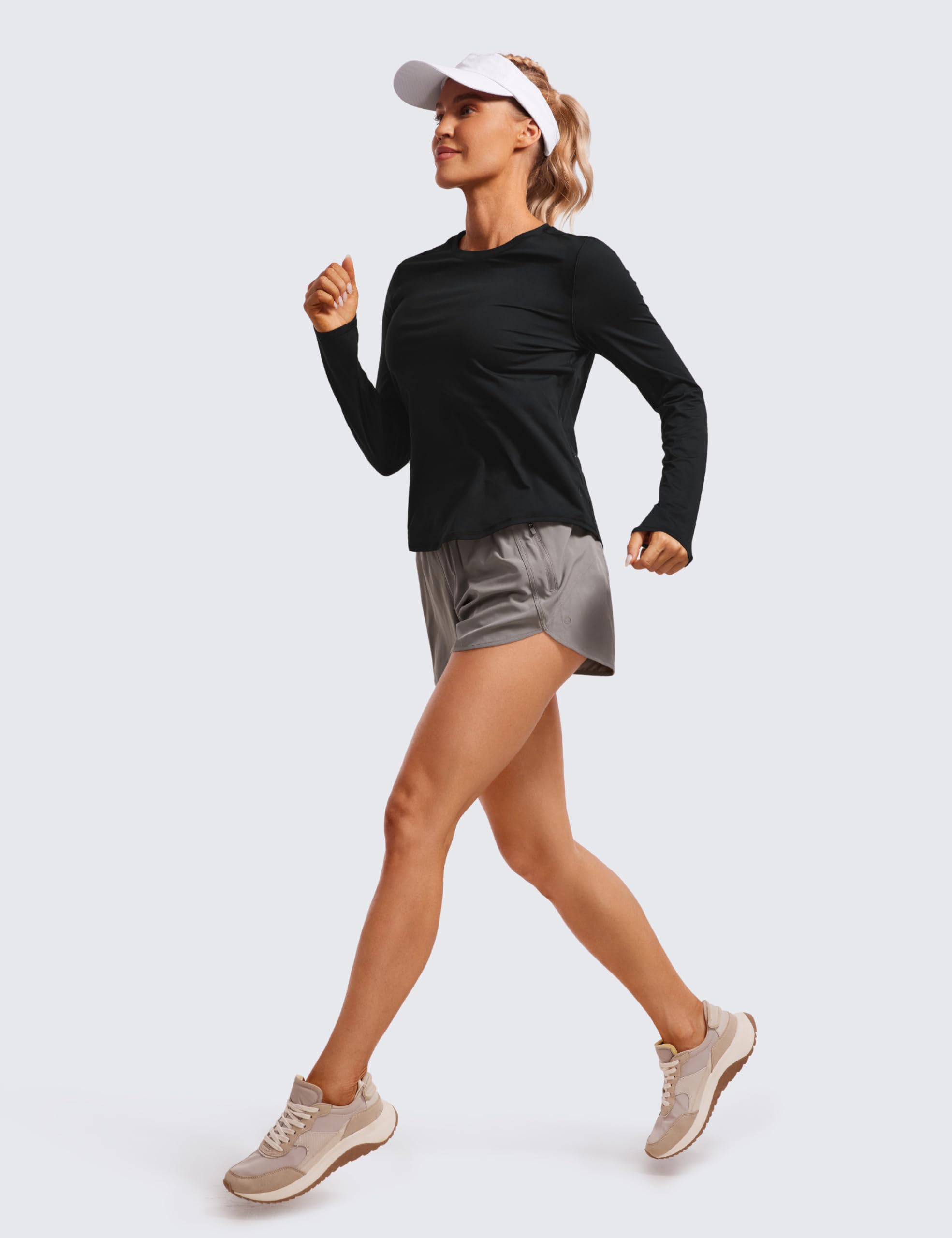 CRZ YOGA Women's Lightweight Long Sleeve Workout Shirts - High Neck Athletic Training Tops for Gym, Running & Fall Activities | Moisture-Wicking & Breathable for Yoga, Pilates & Outdoor Sports