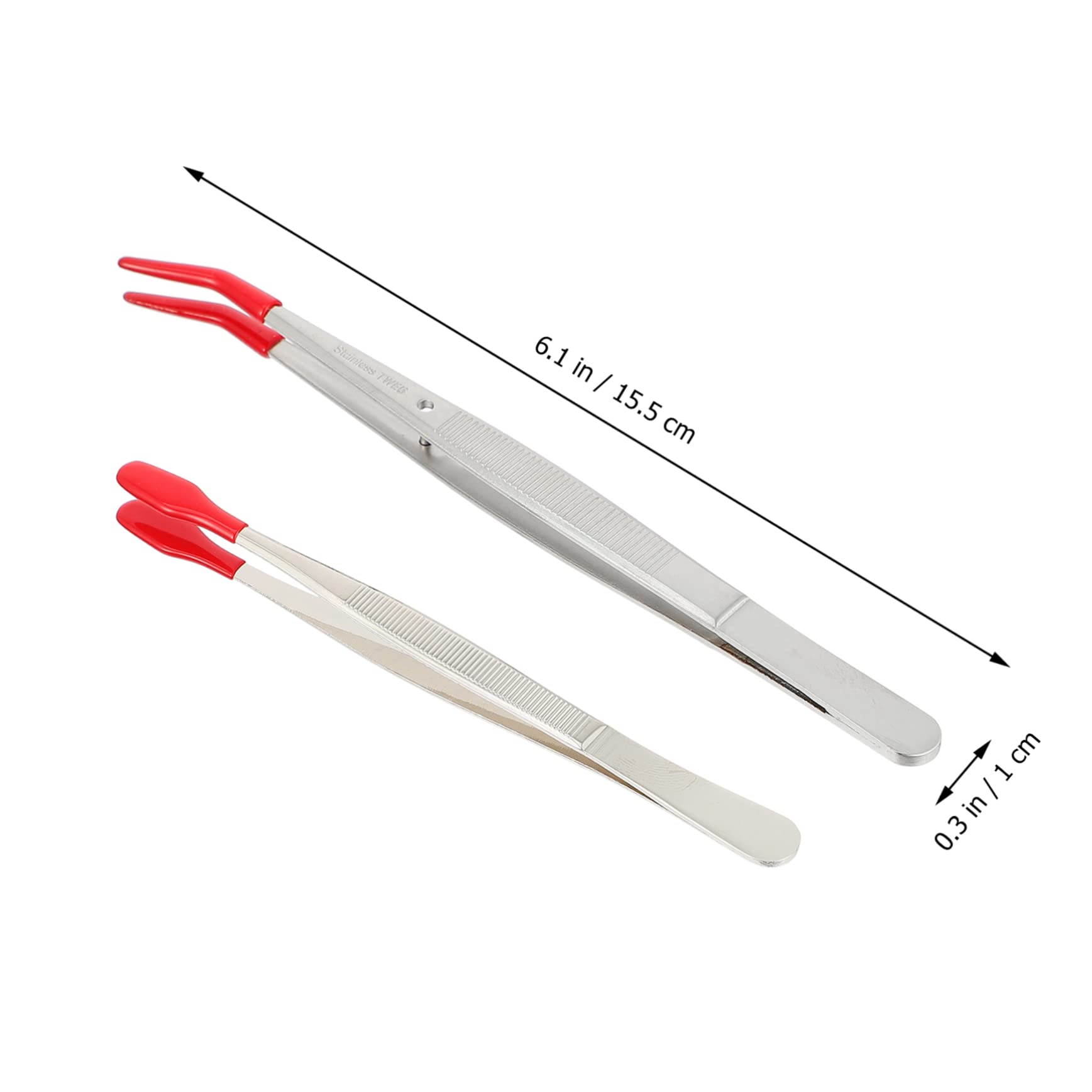 2-Piece Stainless Steel Tweezers & Tongs Set - Sharp Pointed Tips for False Eyelash Application, Beading, Cooking - Magnetic Lash Applicator with Angled Design for Precise Control - Perfect for Makeup Artists, DIY Enthusiasts & Home Chefs