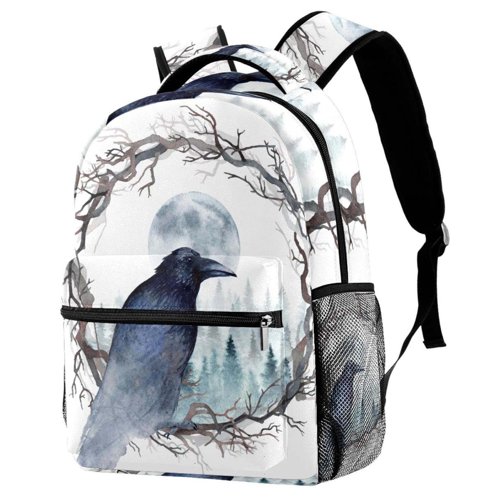 Dark Raven Backpack for Boys & Girls - Lightweight Polyester School Bag for Elementary Students, Outdoor Travel & Sports | Durable, Water-Resistant & Comfortable for Daily Use, Hiking & Camping