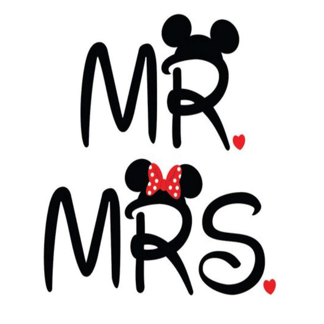 Waterproof Temporary Tattoos for Women & Men - 3D Mr & Mrs Couple Tattoos (10.5x6cm) - Perfect for Weddings, Anniversaries & Romantic Date Nights