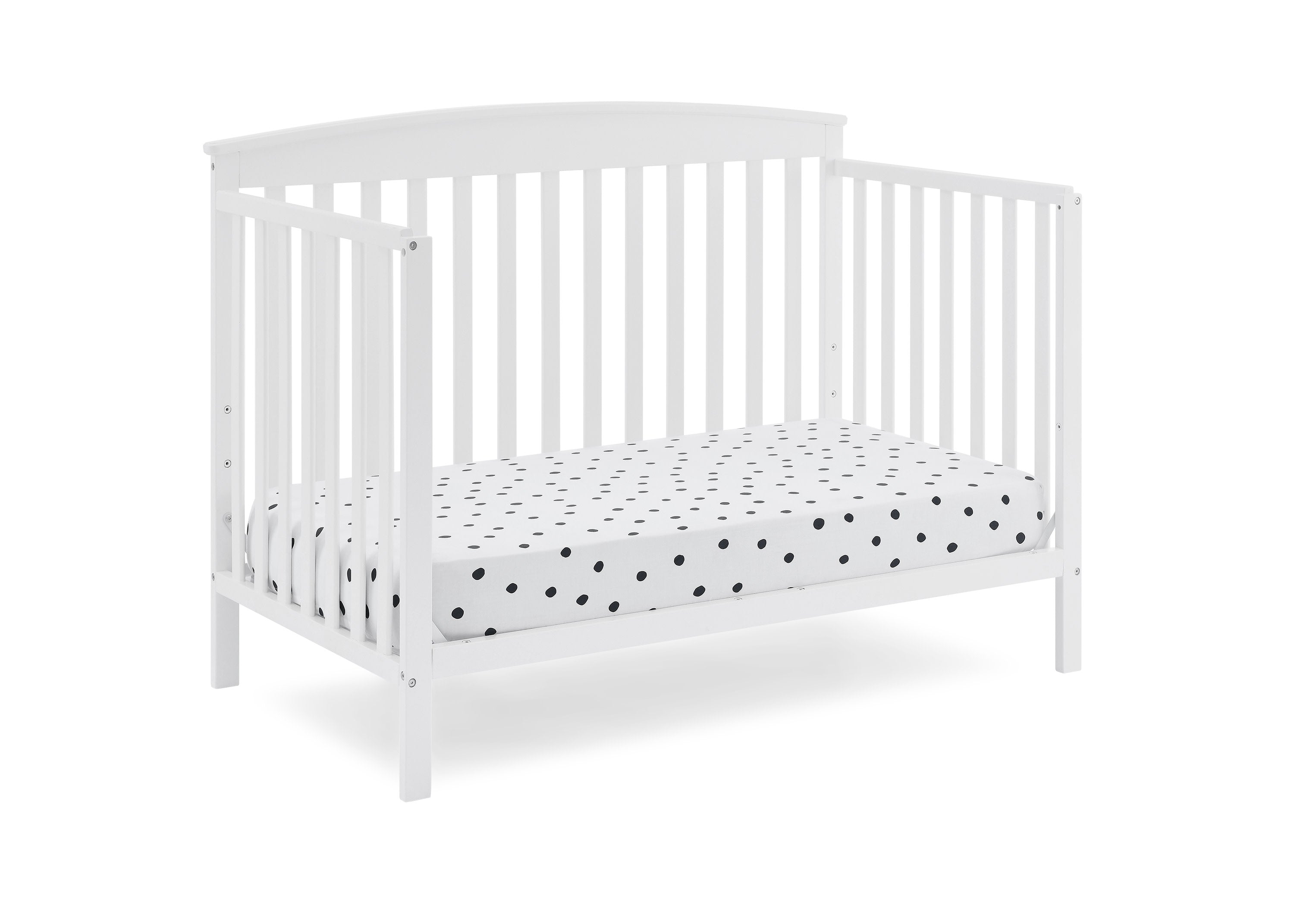 Hanover 6-in-1 Convertible Baby Crib with Mattress - Toddler Bed & Daybed Conversion - Nursery Furniture for Newborns to Teens - Perfect for Small Spaces & Growing Families
