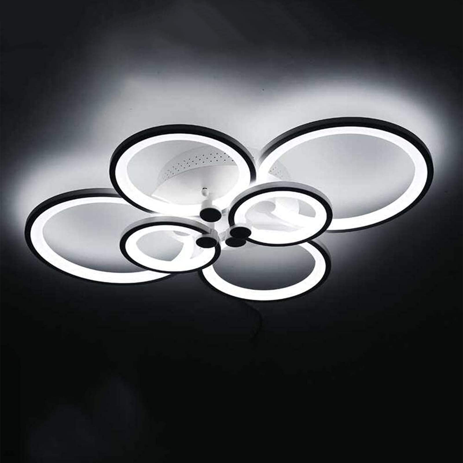 6 Head LED Ceiling Light Fixture - Modern Flush Mount Chandelier with Adjustable Arms, 80W Black & Cool White Lighting for Living Room, Dining Room, Bedroom - Perfect for Home Decor and Ambient Lighting