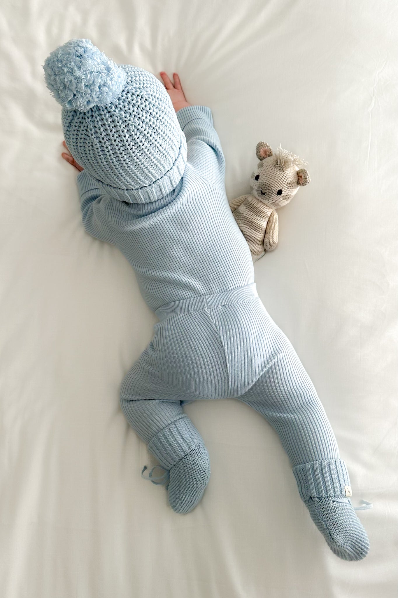 Women's Knitted Bodysuit Top - Soft Sky Blue Stretchable Casual Wear for Layering or Standalone Outfits | Perfect for Daily Wear, Date Nights & Cozy Loungewear