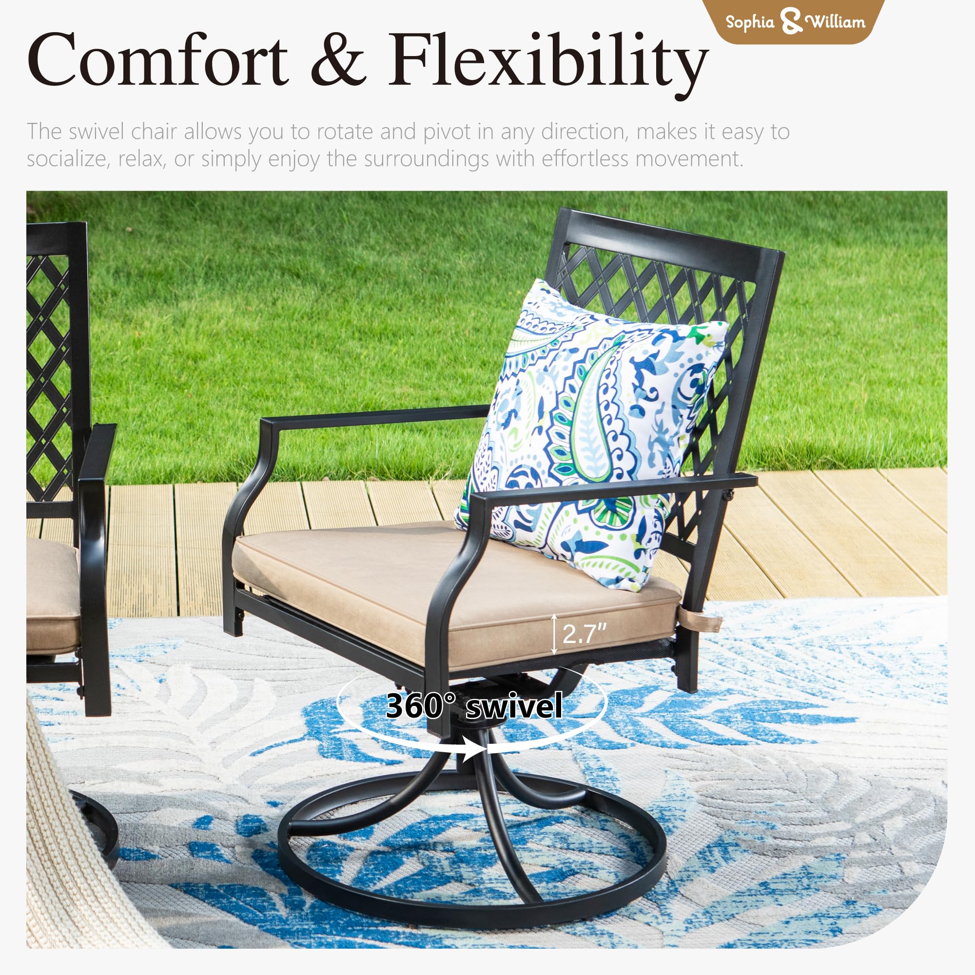 Sophia & William 4-Piece Outdoor Patio Dining Set - 37