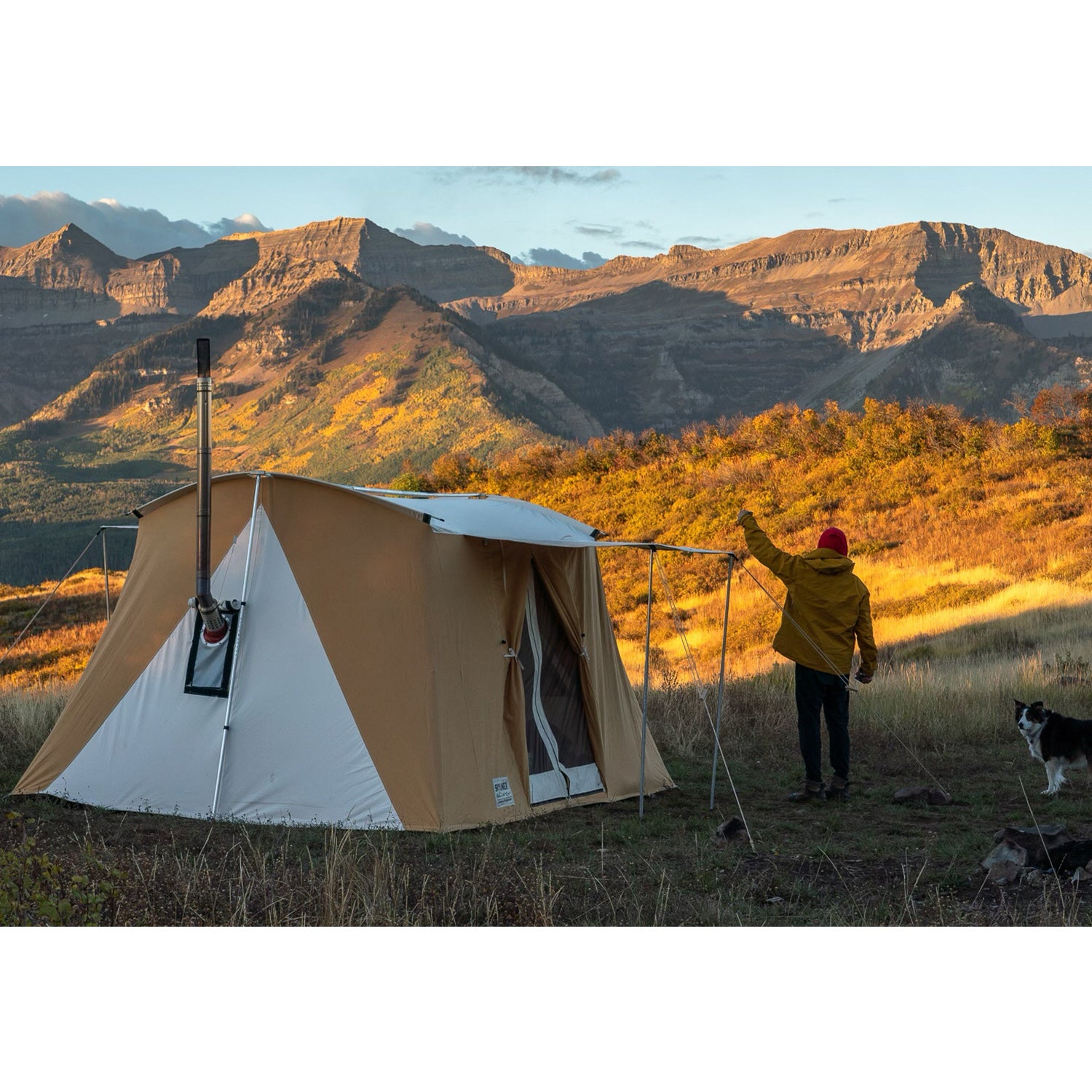 Springbar® Woodlander Double View Medium Hot Tent Bundle - Lightweight & Durable Camping Tent for All Seasons - Perfect for Backpacking, Hunting, and Outdoor Adventures
