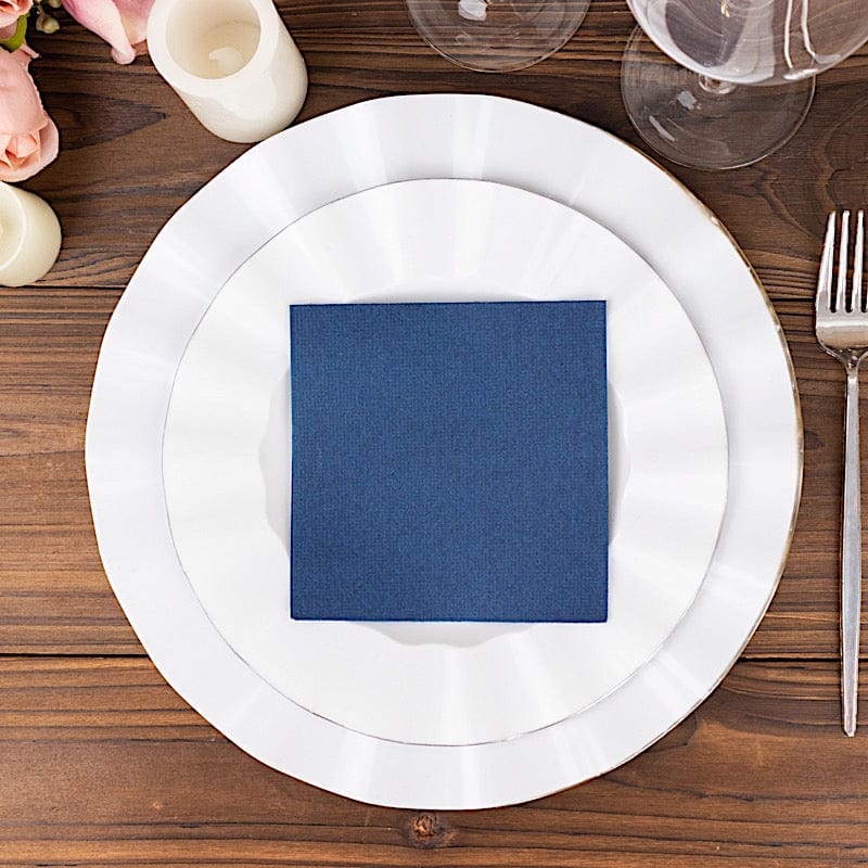 Premium 20-Pack 10x10 Inch White Airlaid Paper Cocktail Napkins - Soft, Absorbent & Disposable for Parties, Weddings & Events