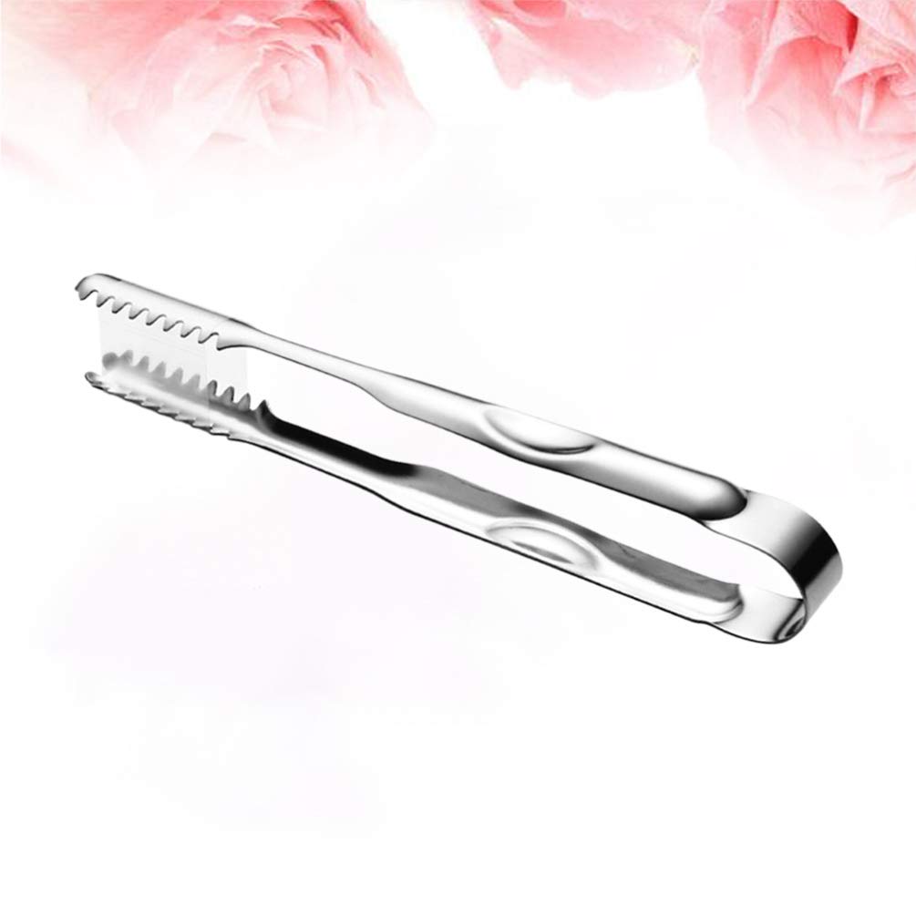 Premium Stainless Steel Salad Tongs Set of 3 - 12.5cm Toothed Serving Tongs for Food, Ice, Sugar - Perfect for Home Kitchen, Bar, Party & Cafe Use