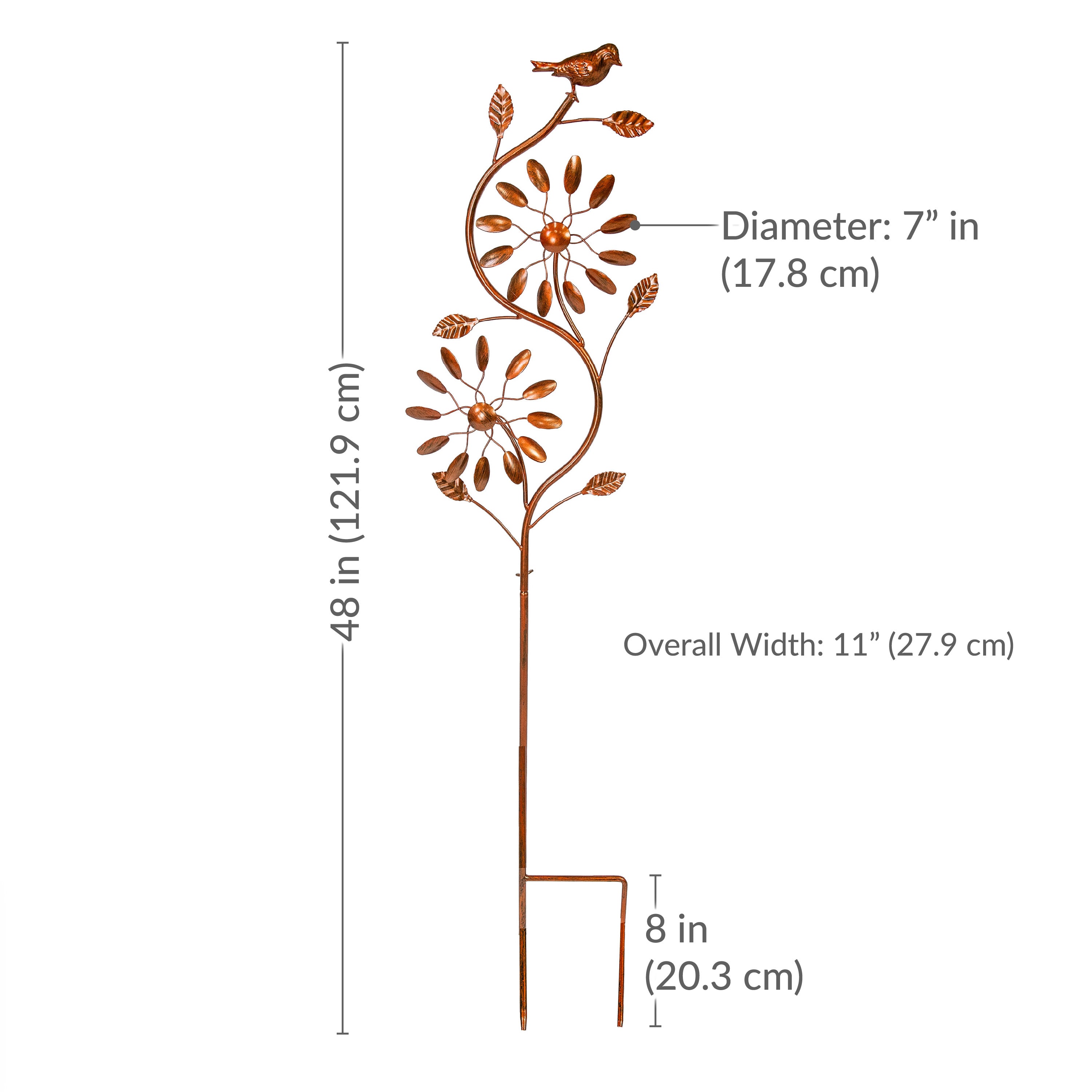 Sunnydaze Twirling Twigs Metal Wind Spinner - 48 Inch Outdoor Garden Decor, Windmill Spinner for Yard, Patio, Lawn - Durable Weather-Resistant Metal Wind Spinner for Home & Garden Decoration