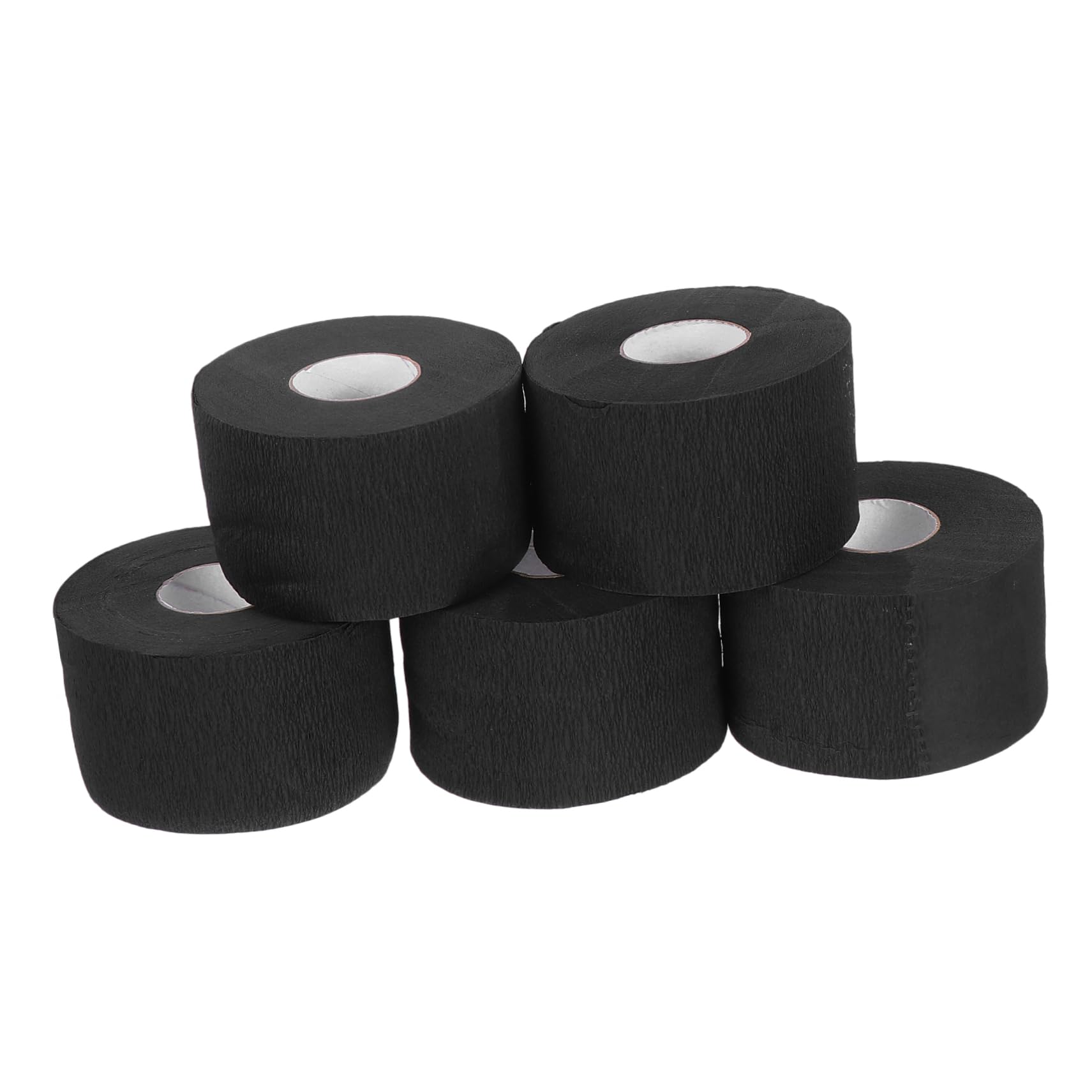 Baluue 5 Rolls Disposable Barber Neck Strips - Black Neck Wrap Paper for Haircut, Salon & Styling - Protects Skin from Hair Clippings & Irritation | Perfect for Barbershops, Salons & Home Haircuts