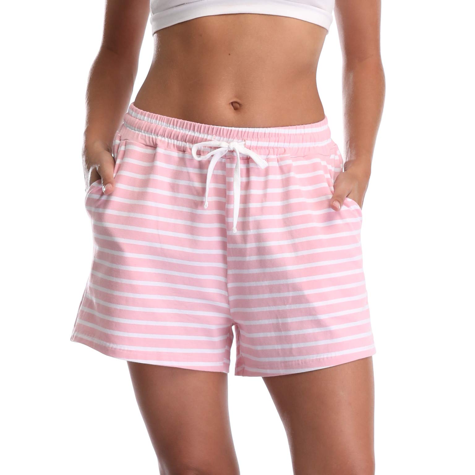 Vlazom Women's Pajama Shorts - Super Soft Sleepwear & Lounge Shorts with Drawstring Pockets for Sleeping, Gym, Running | Comfortable Homewear & Workout Clothes