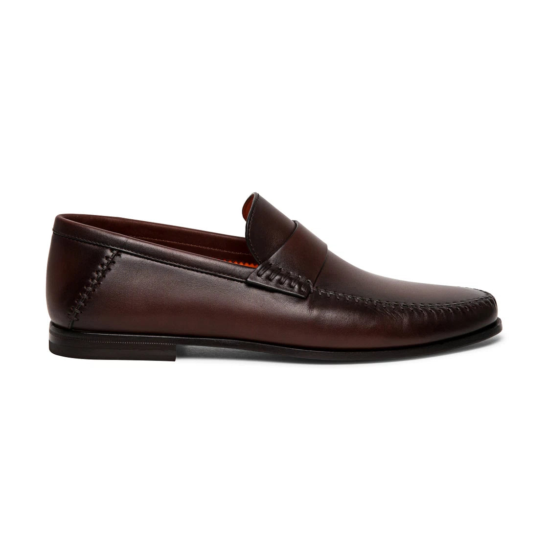 Santon Brown Slip-On Loafers for Men - Comfortable Casual Dress Shoes for Business, Office & Everyday Wear