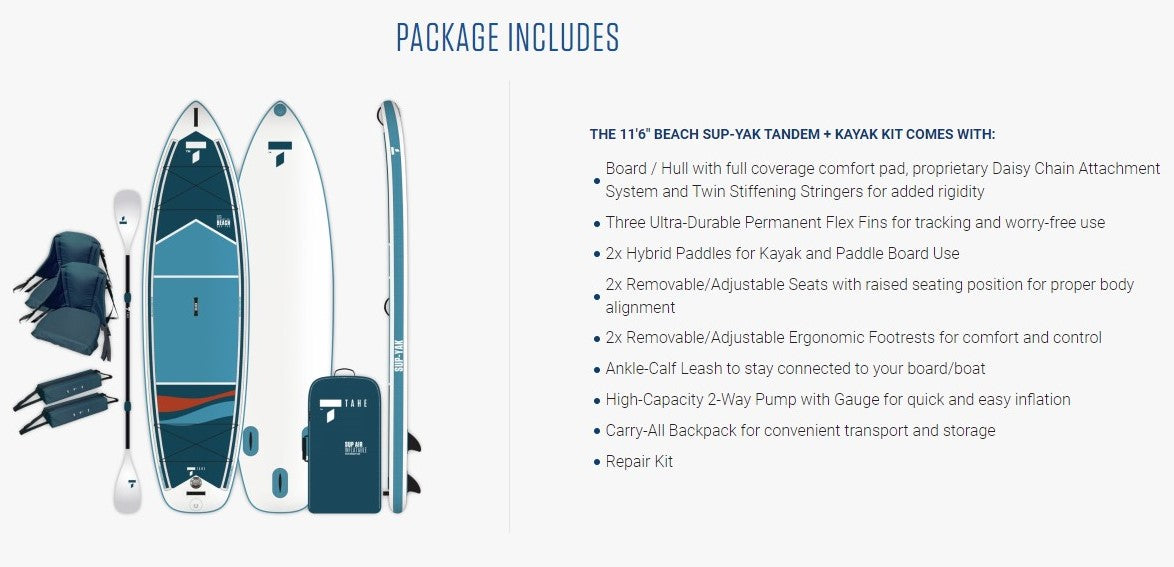 11'6 Inflatable Stand Up Paddle Board & Kayak Combo - Premium SUP with Paddle, Pump, Leash for Beach, Lake, River, Ocean Paddling & Fishing