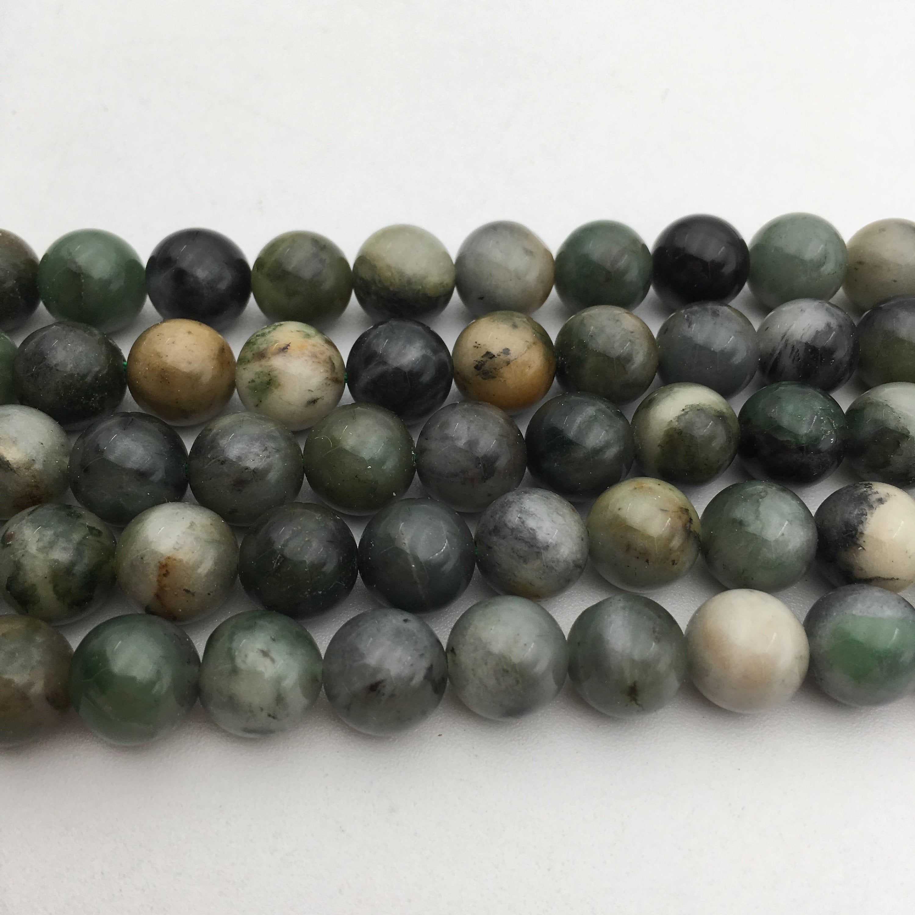 Premium Xinjiang Jade Smooth Round Beads - 4mm 6mm 8mm 10mm 12mm 15.5 Strand - Natural Healing Stone for Jewelry Making, Meditation & Spiritual Gifts