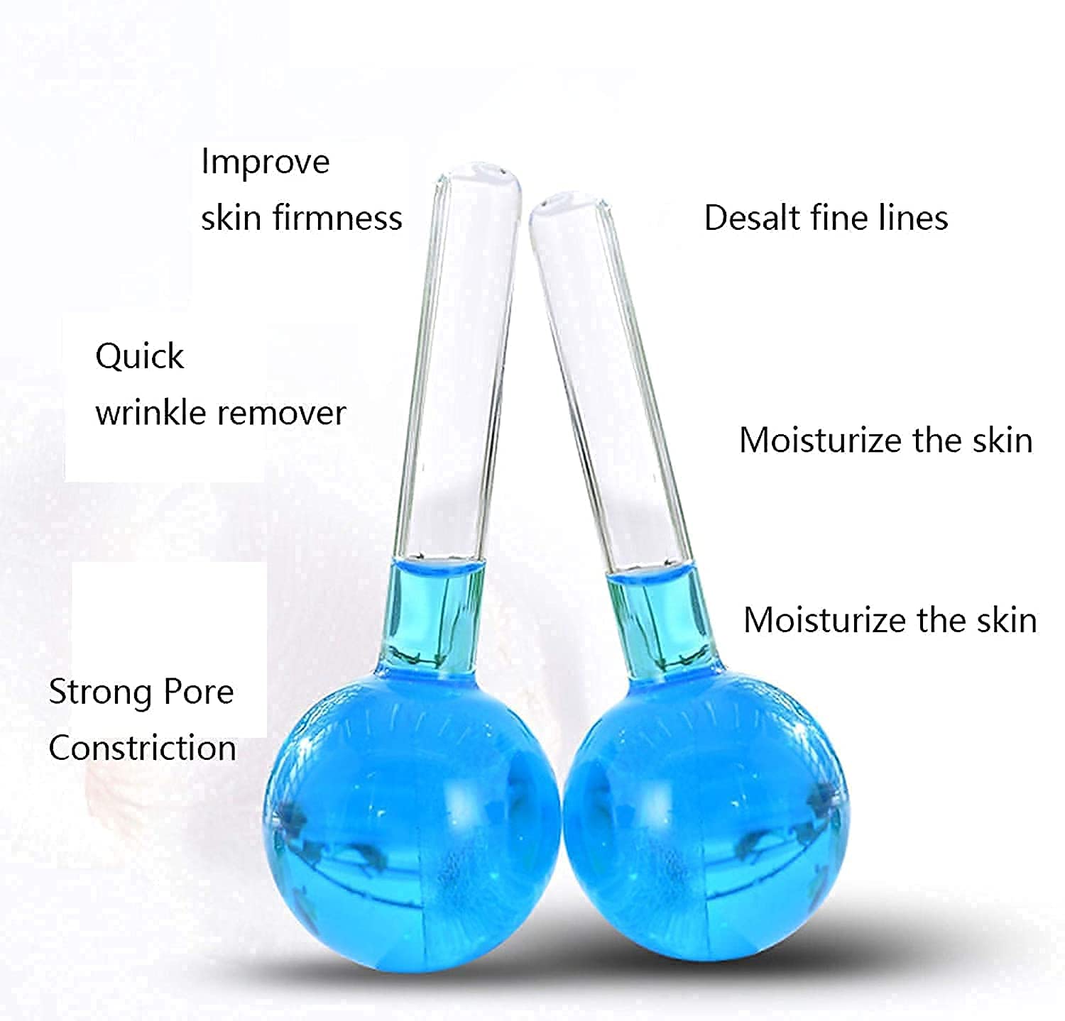 Gra8 Ice Roller for Face & Eye Puffiness Relief - 2 Pack Facial Massager with Cooling Globes | Reduce Dark Circles, Soothe Skin | Perfect for Morning Routine, Post-Workout & Spa Days