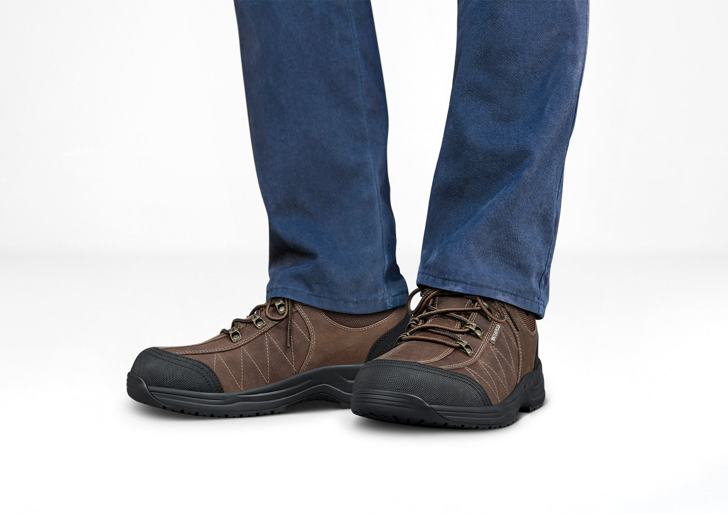 Dolomite Work Shoes for Men - Durable Brown Safety Boots for Construction, Hiking & Outdoor Work