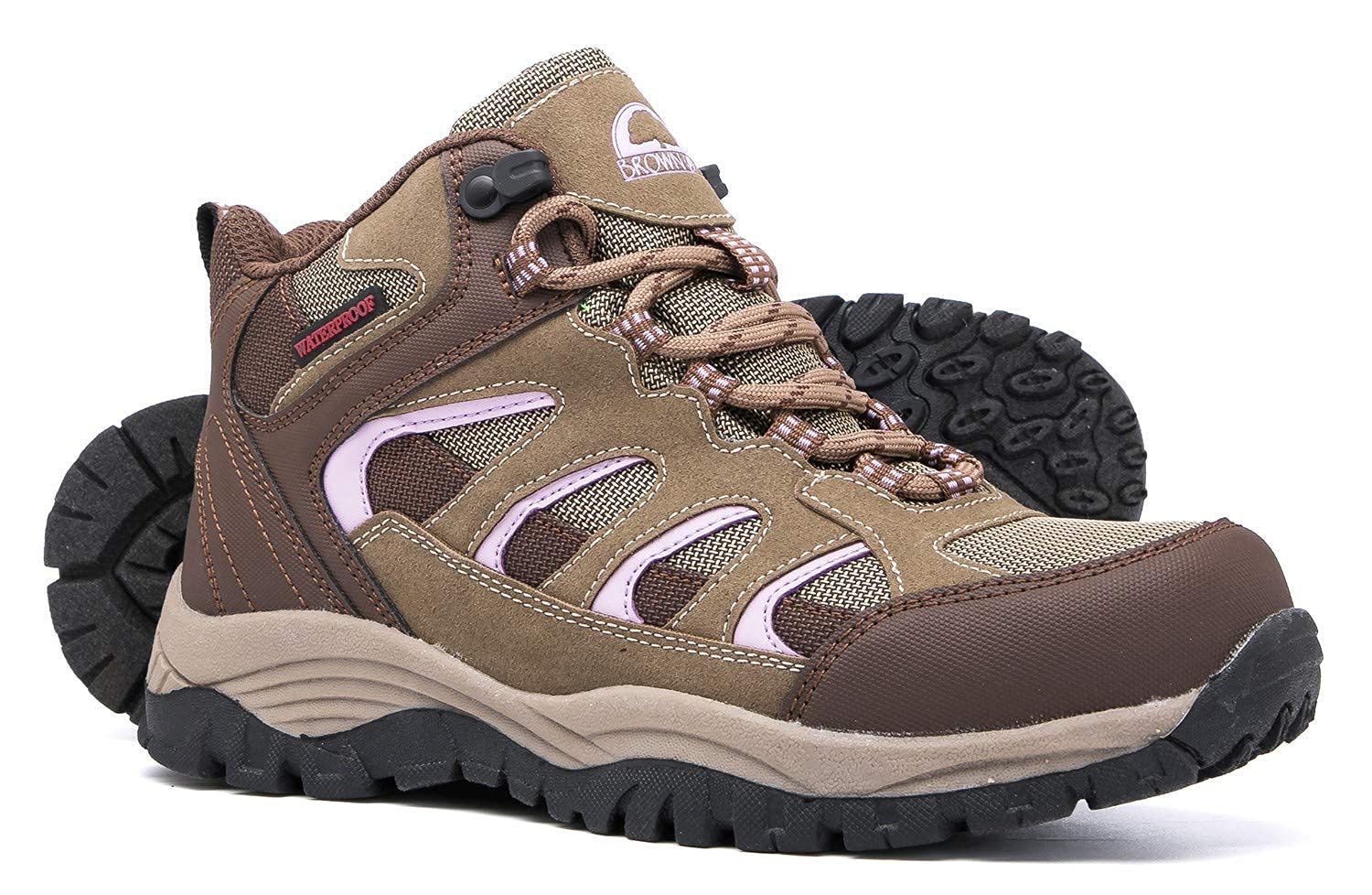 Women's Brown Oak Waterproof Hiking Boots - Lightweight Trekking & Camping Shoes for Outdoor Adventures, Walking & Work