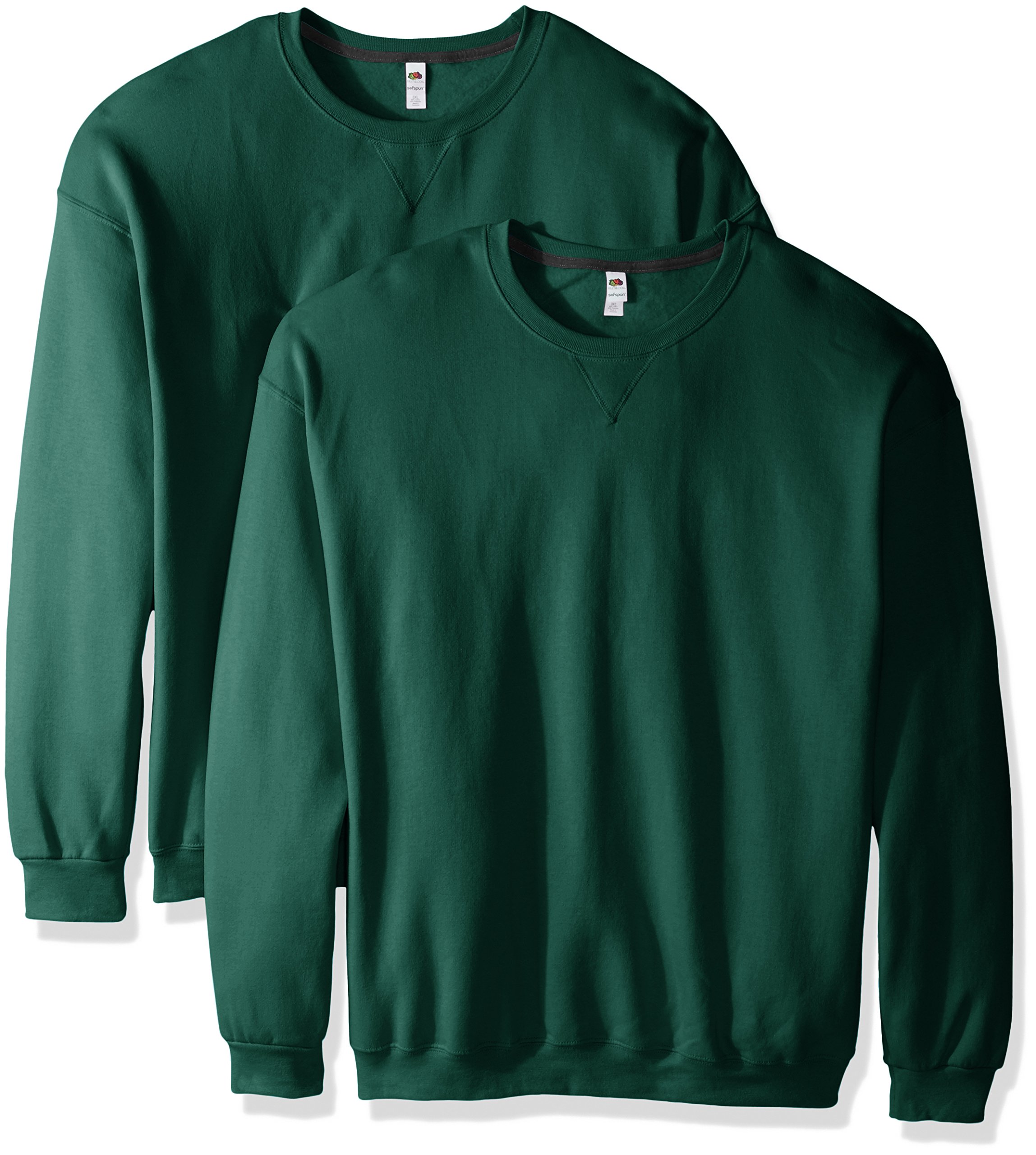 Fruit of the Loom Men's Crew Neck Sweatshirt 2-Pack - Soft Cotton Blend Casual Pullover for Everyday Wear | Perfect for Work, Gym & Lounge