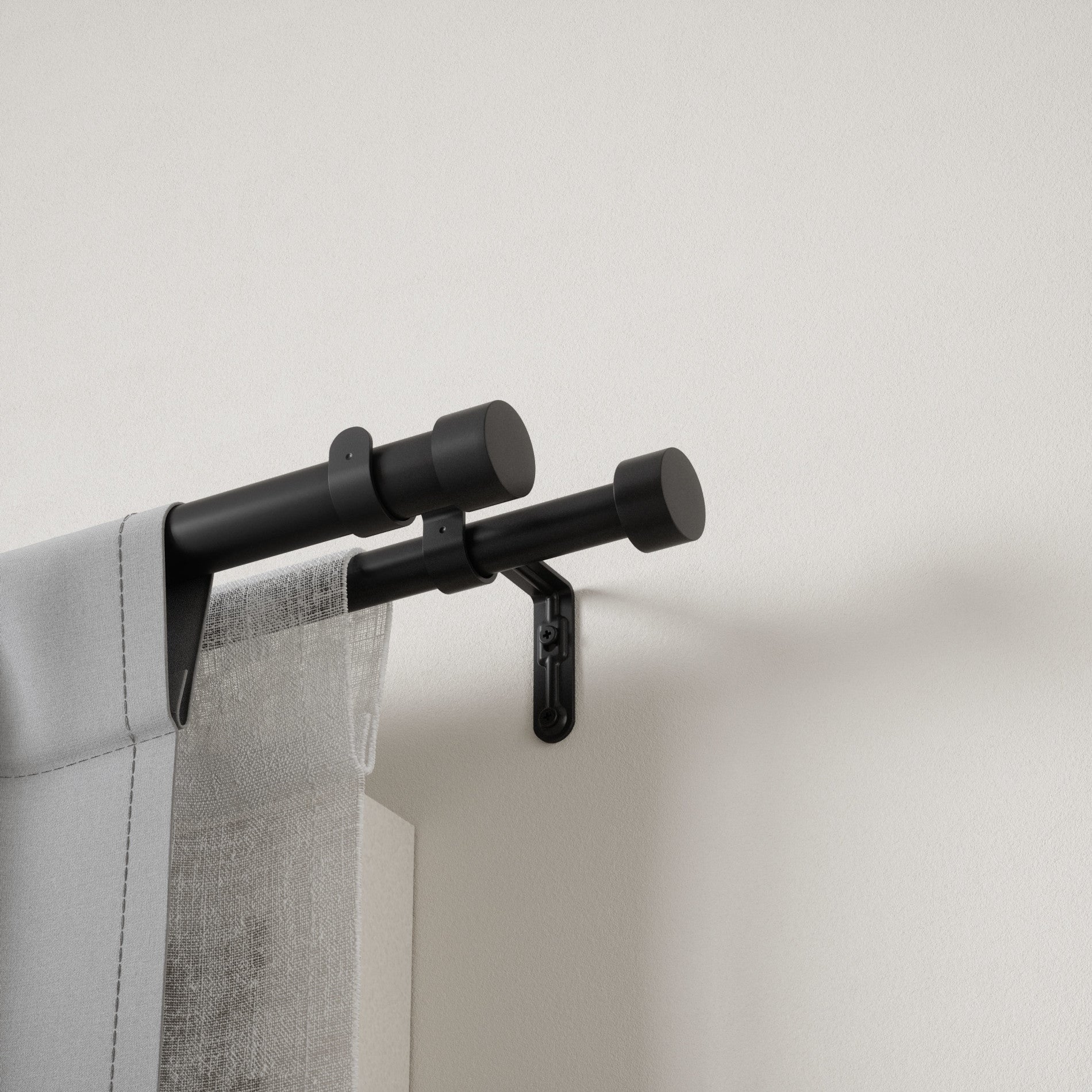 Double Curtain Rod - Cappa Adjustable Tension Rod for Windows, Blackout & Sheer Drapes - Perfect for Living Room, Bedroom & Home Decor